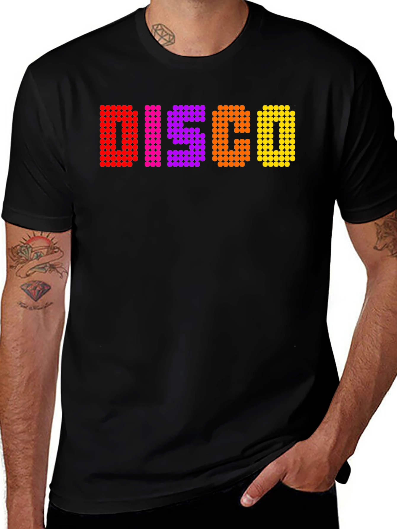 Disco Dot Graphic T-Shirt - Retro Party Tee