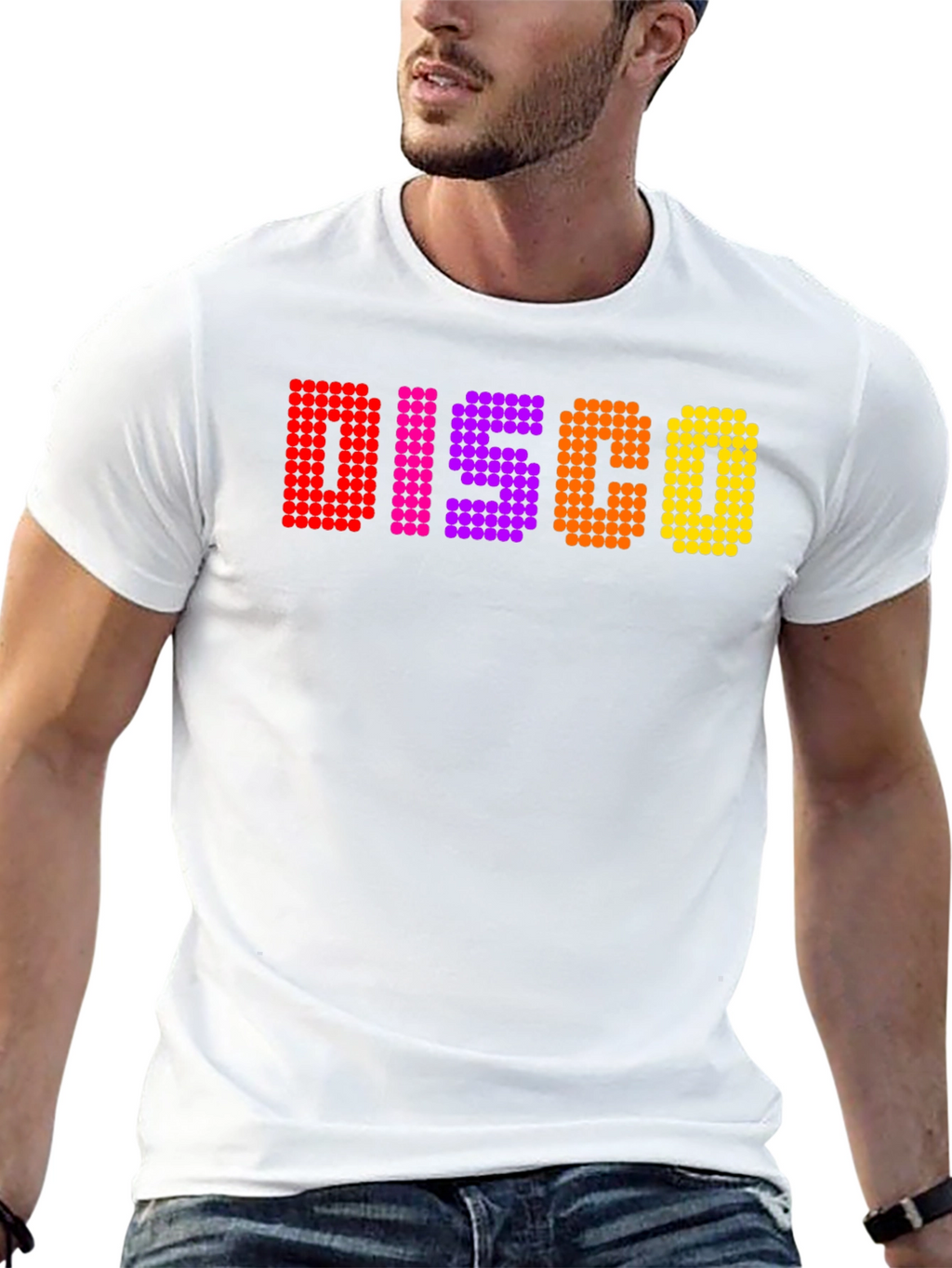 Disco Dot Graphic T-Shirt - Retro Party Tee