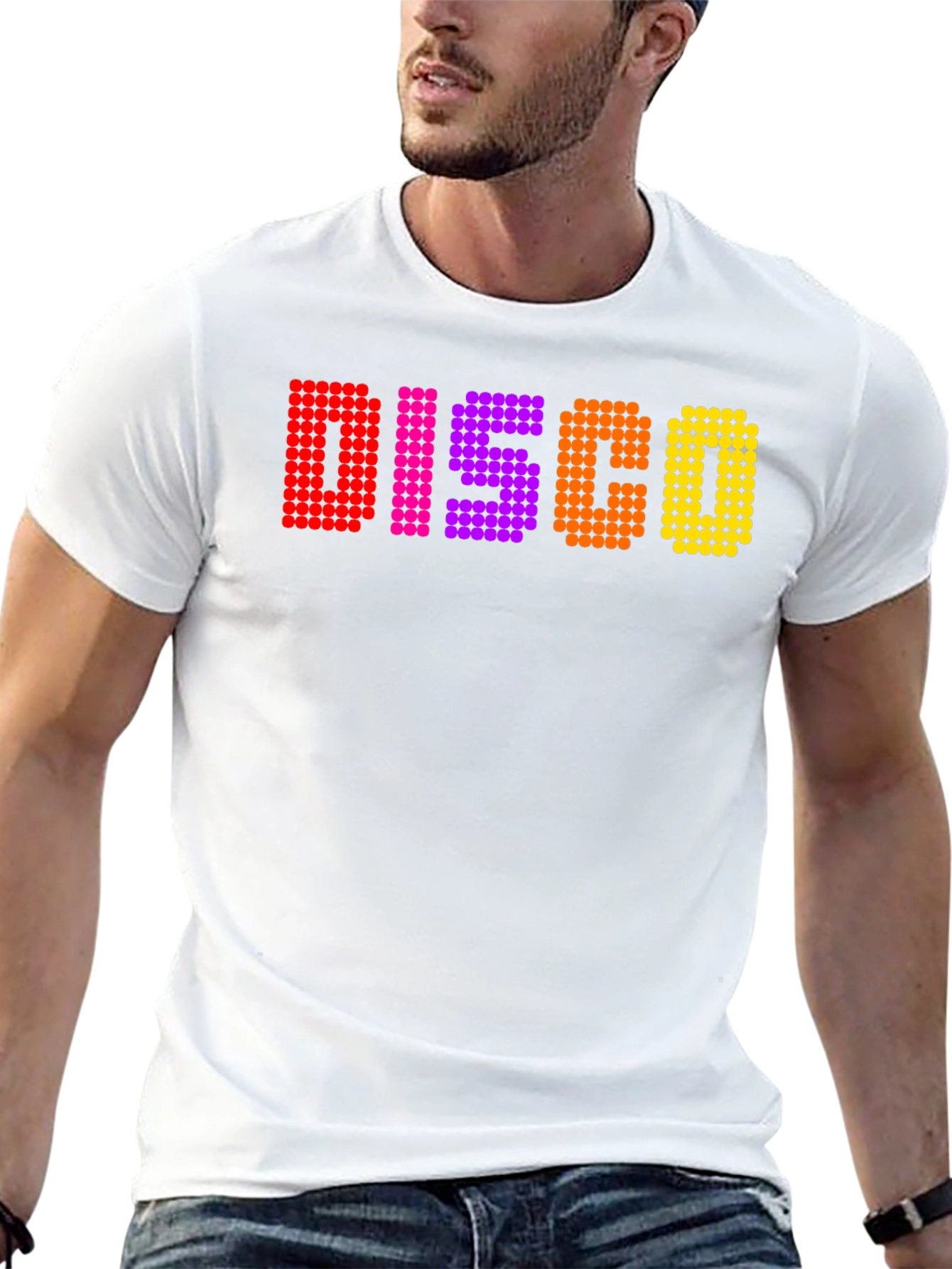 Disco Dot Graphic T-Shirt - Retro Party Tee