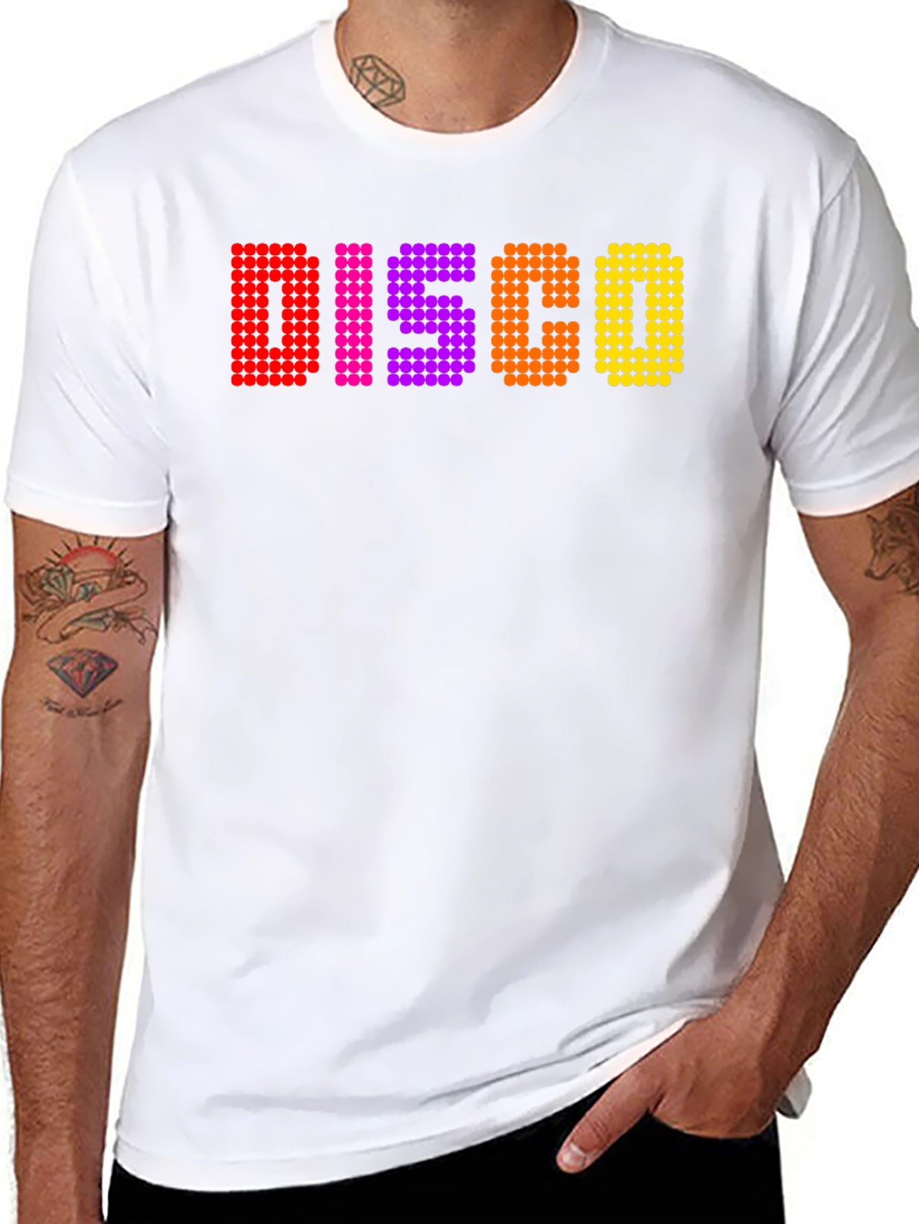 Disco Dot Graphic T-Shirt - Retro Party Tee
