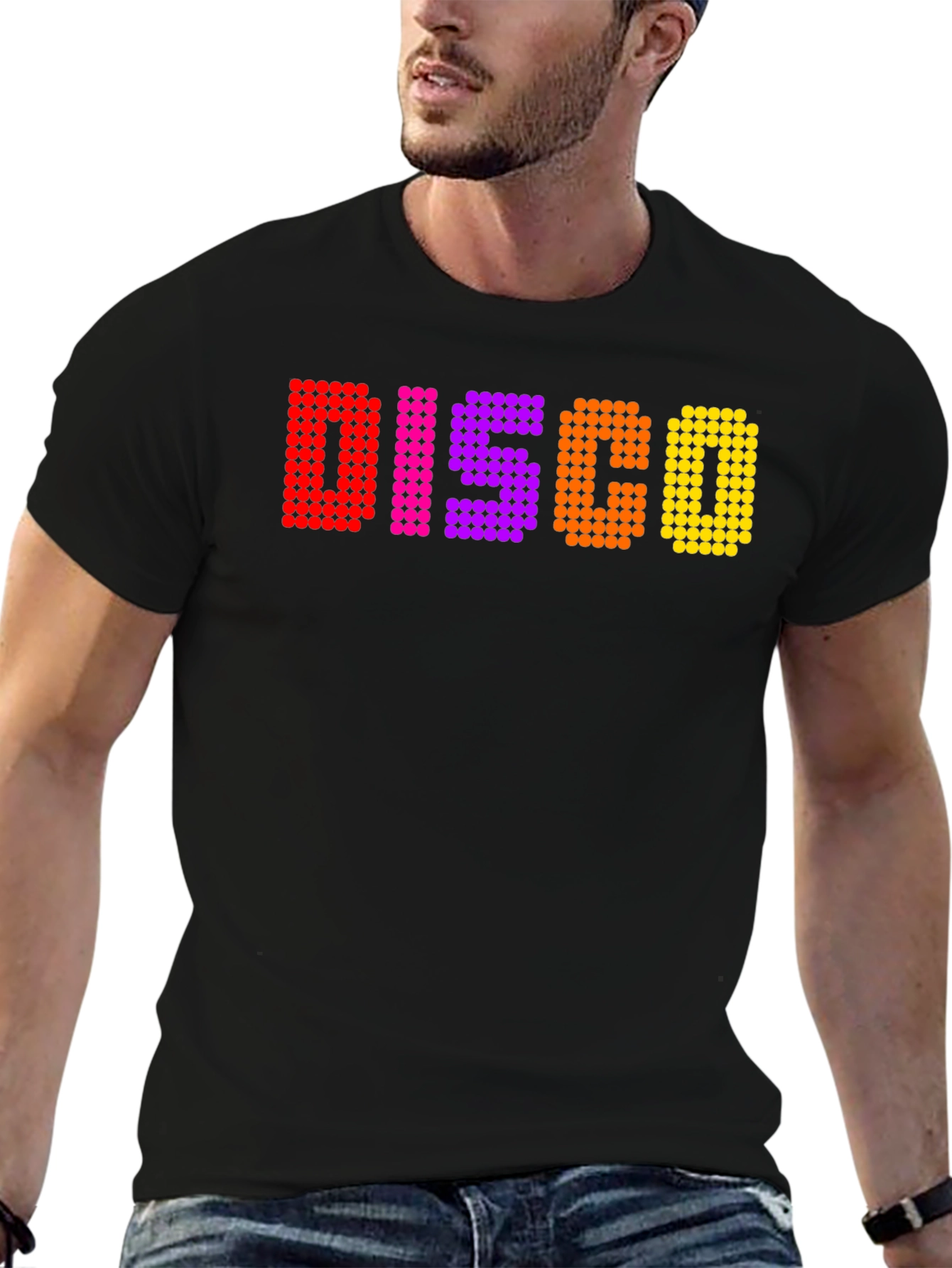 Disco Dot Graphic T-Shirt - Retro Party Tee