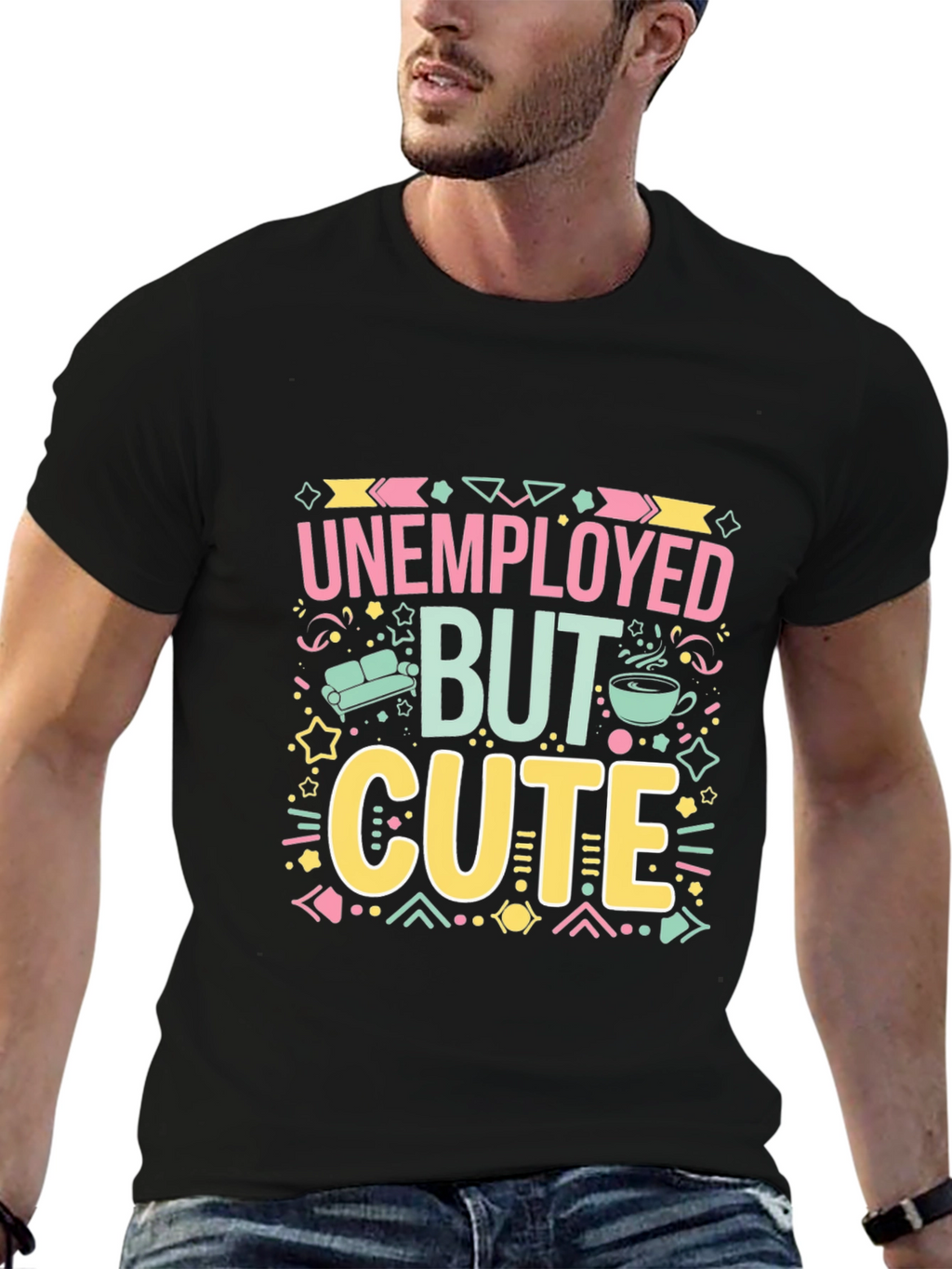 Unemployed But Cute Graphic Tee