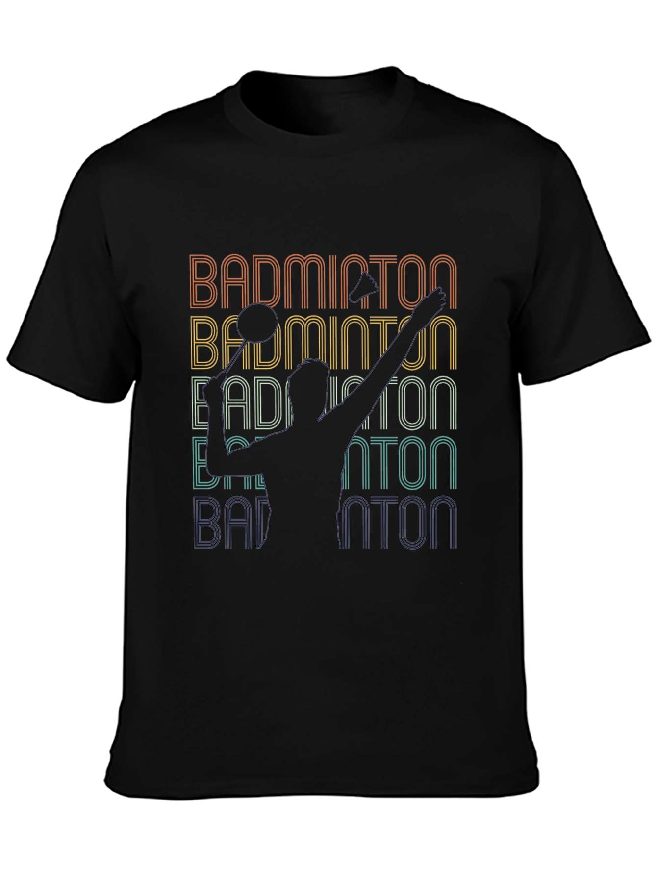 Retro Badminton Player T-Shirt - Vintage Style