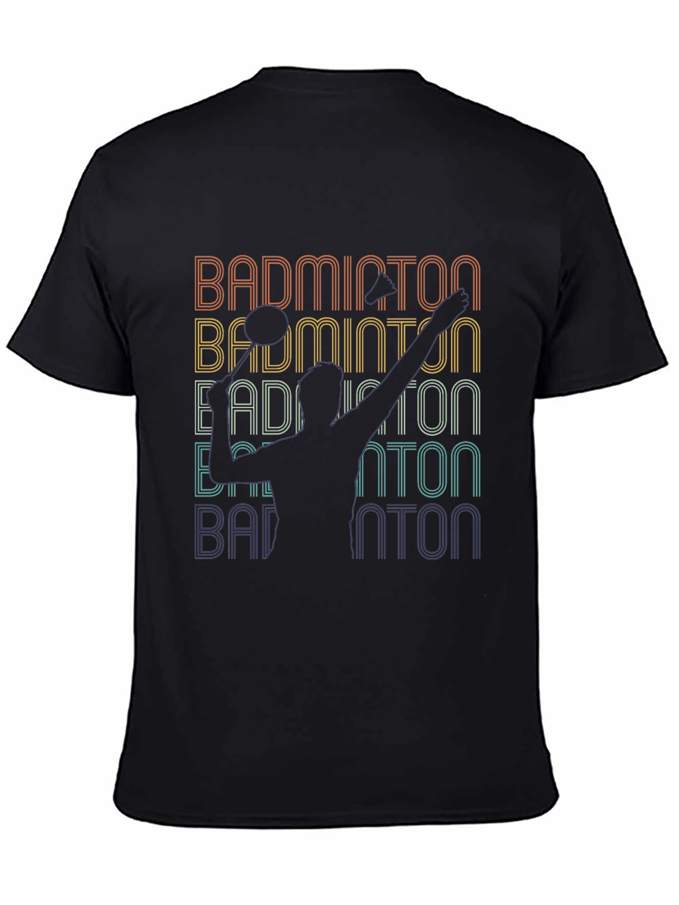 Retro Badminton Player T-Shirt - Vintage Style