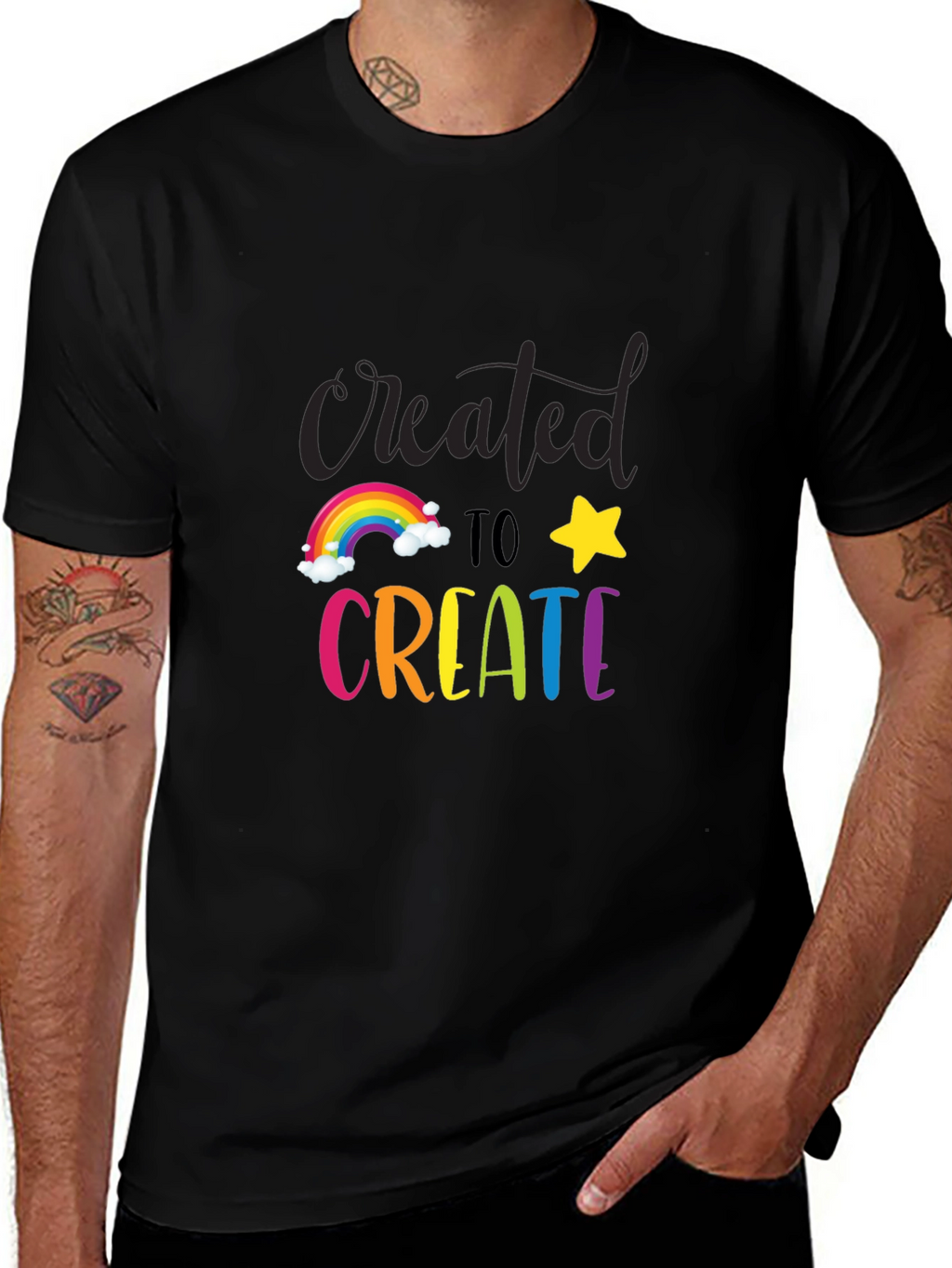 Created to Create Graphic Tee - Black Cotton Blend