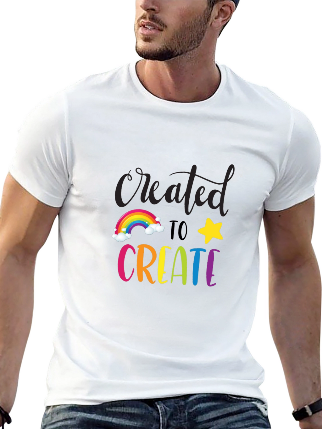 Created to Create Graphic Tee - Black Cotton Blend