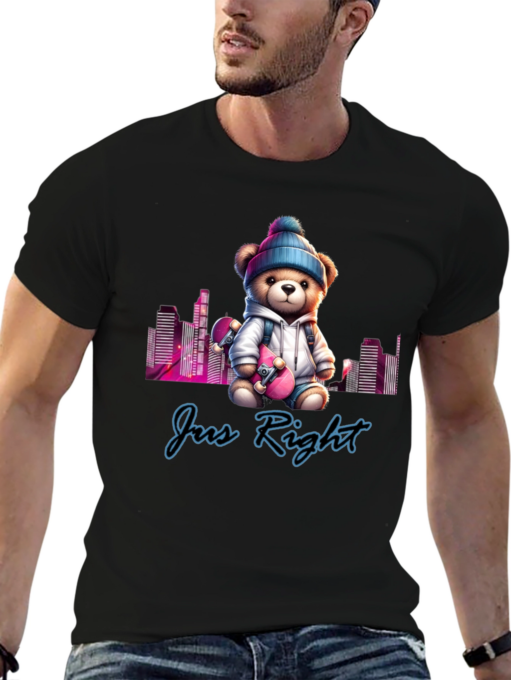 Just Right Teddy Bear Skater T-Shirt