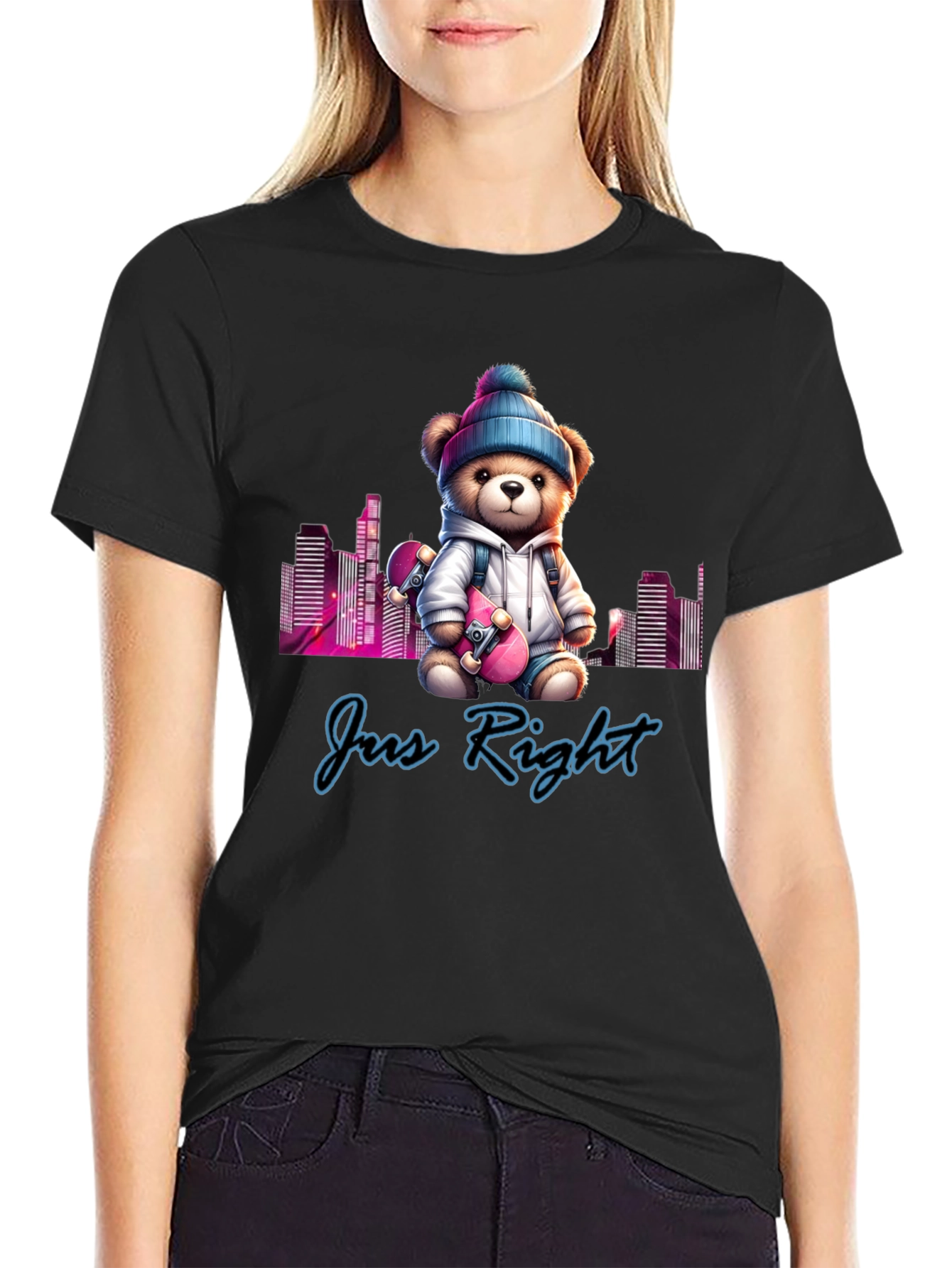 Just Right Teddy Bear Skater T-Shirt