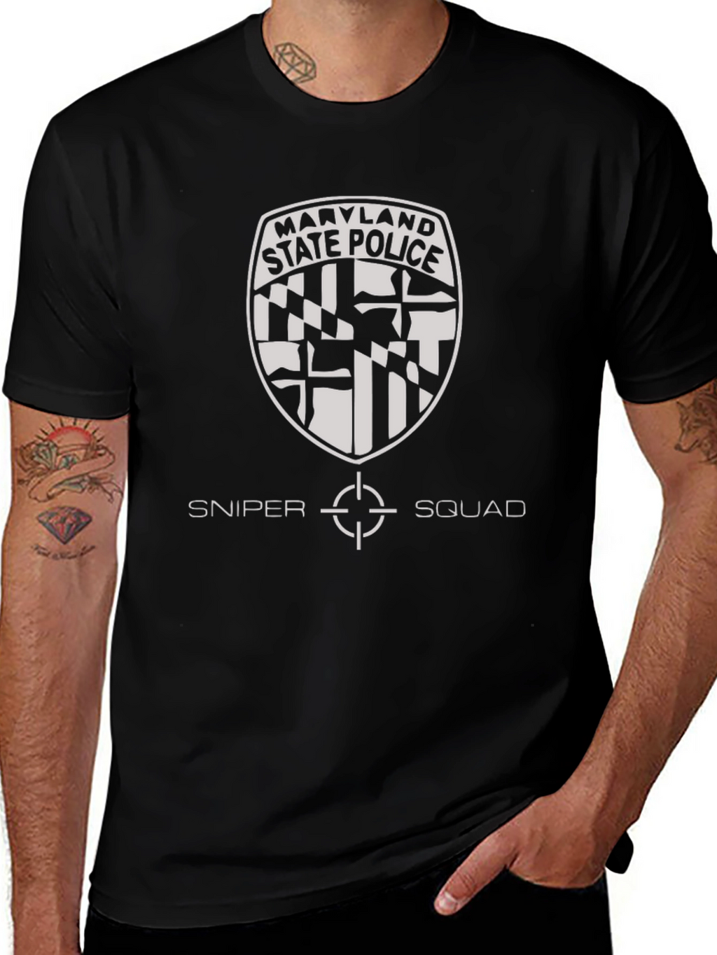 Maryland State Police Sniper Squad Black T-Shirt