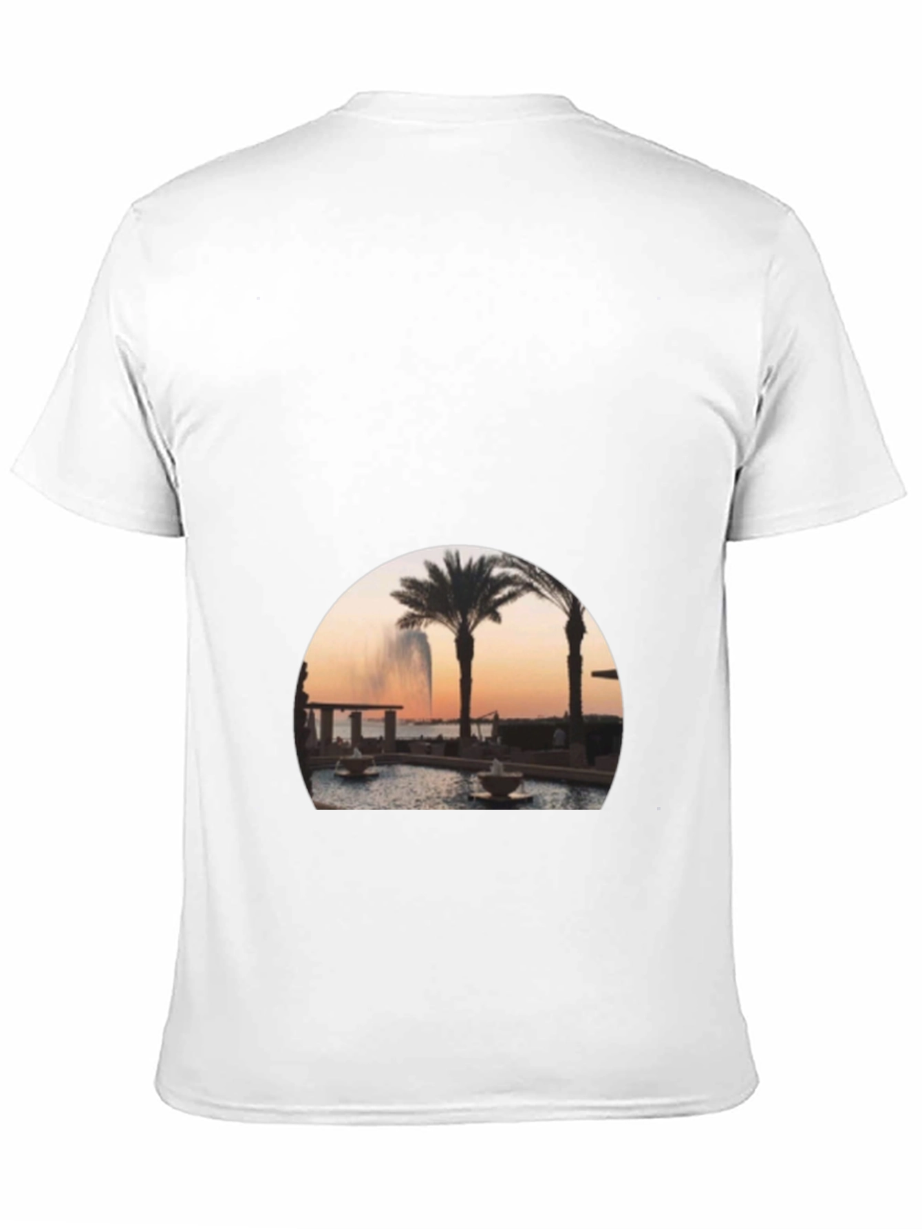 Black Palm Tree Fountain Graphic Tee