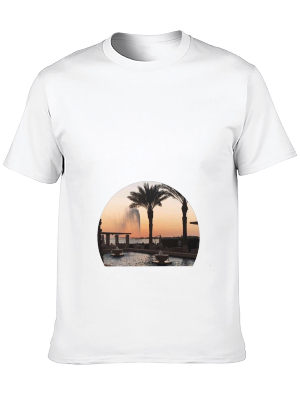 Black Palm Tree Fountain Graphic Tee