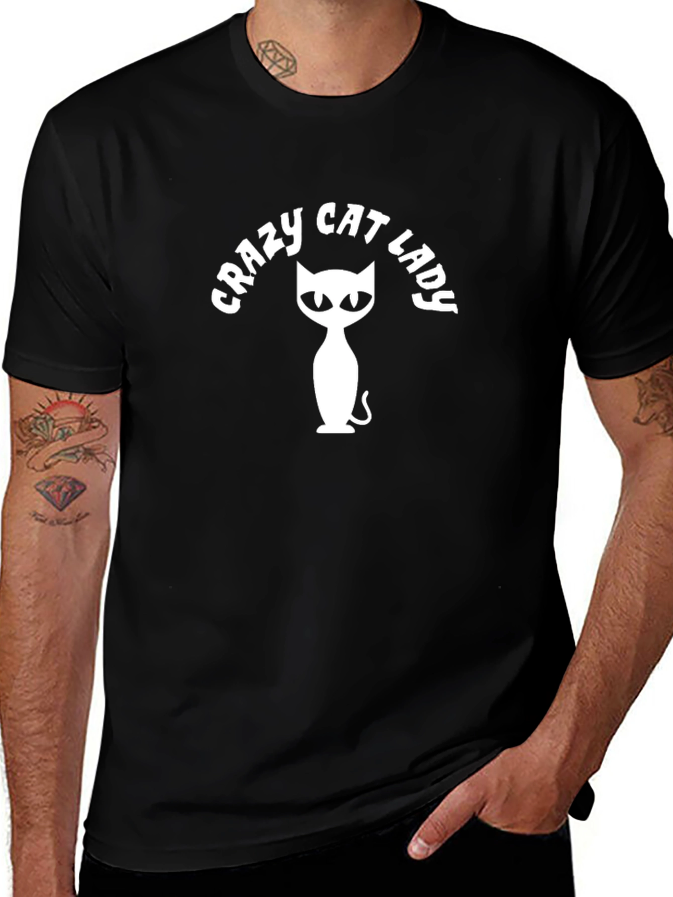 Crazy Cat Lady T-Shirt - Black Cat Lover Tee