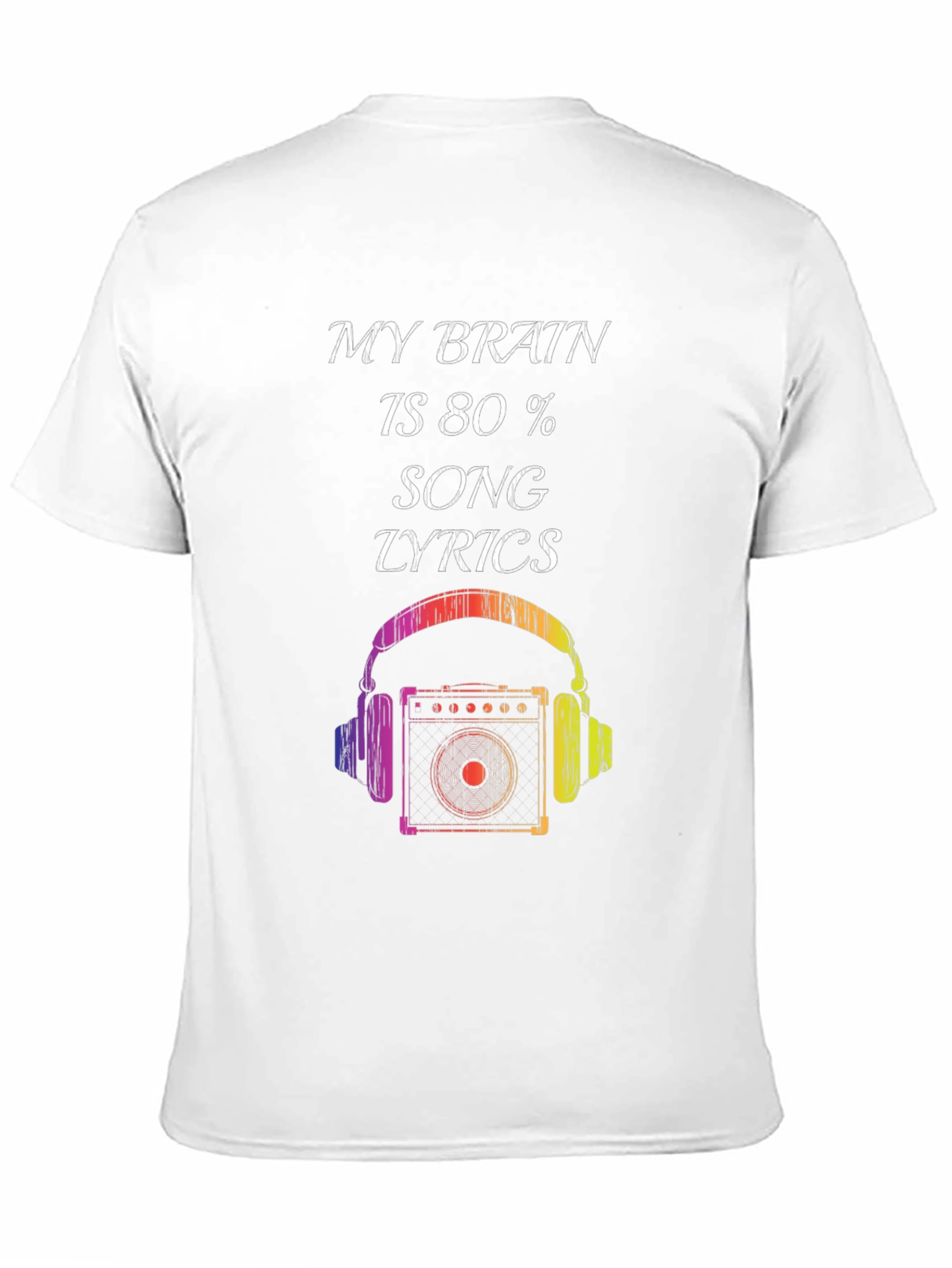 Music Lover T-Shirt: Brain 80% Song Lyrics