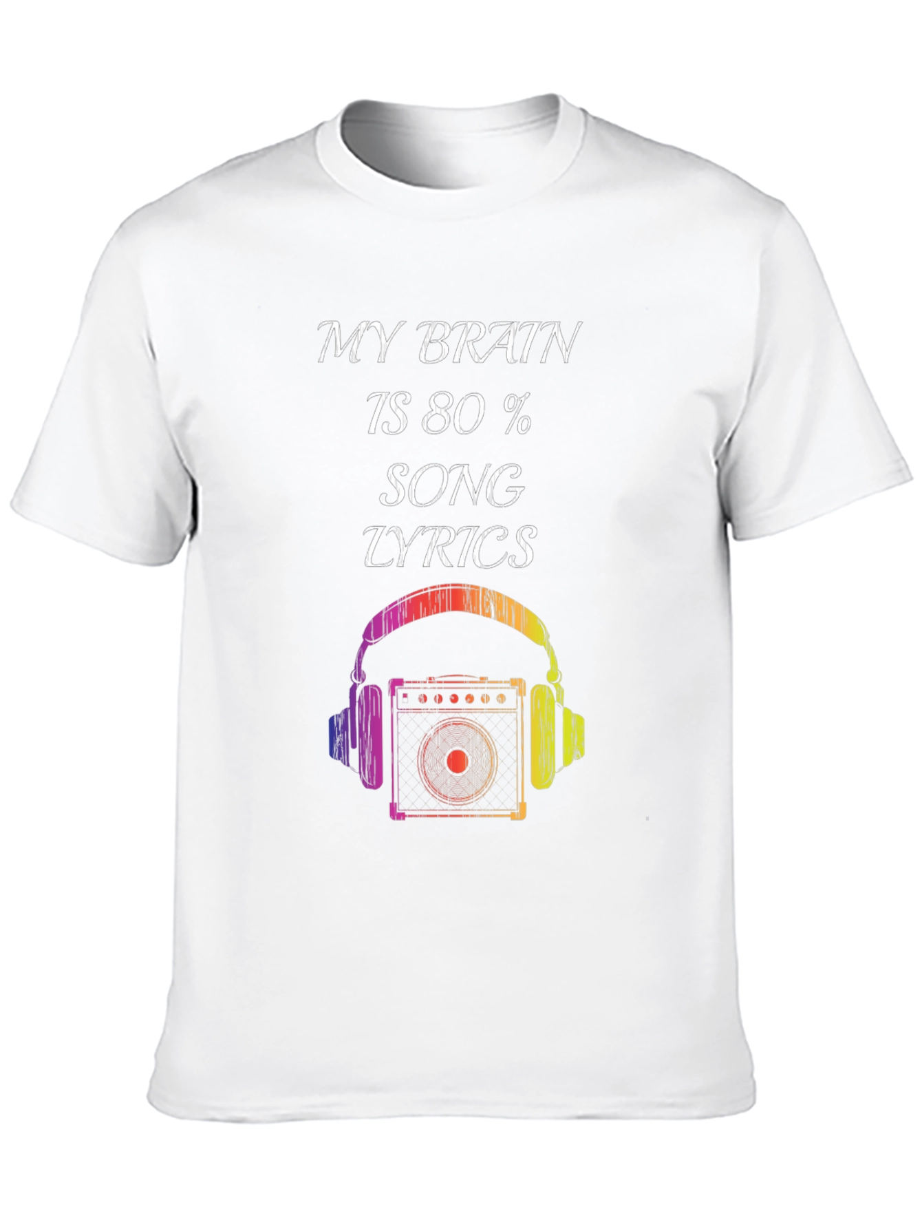 Music Lover T-Shirt: Brain 80% Song Lyrics