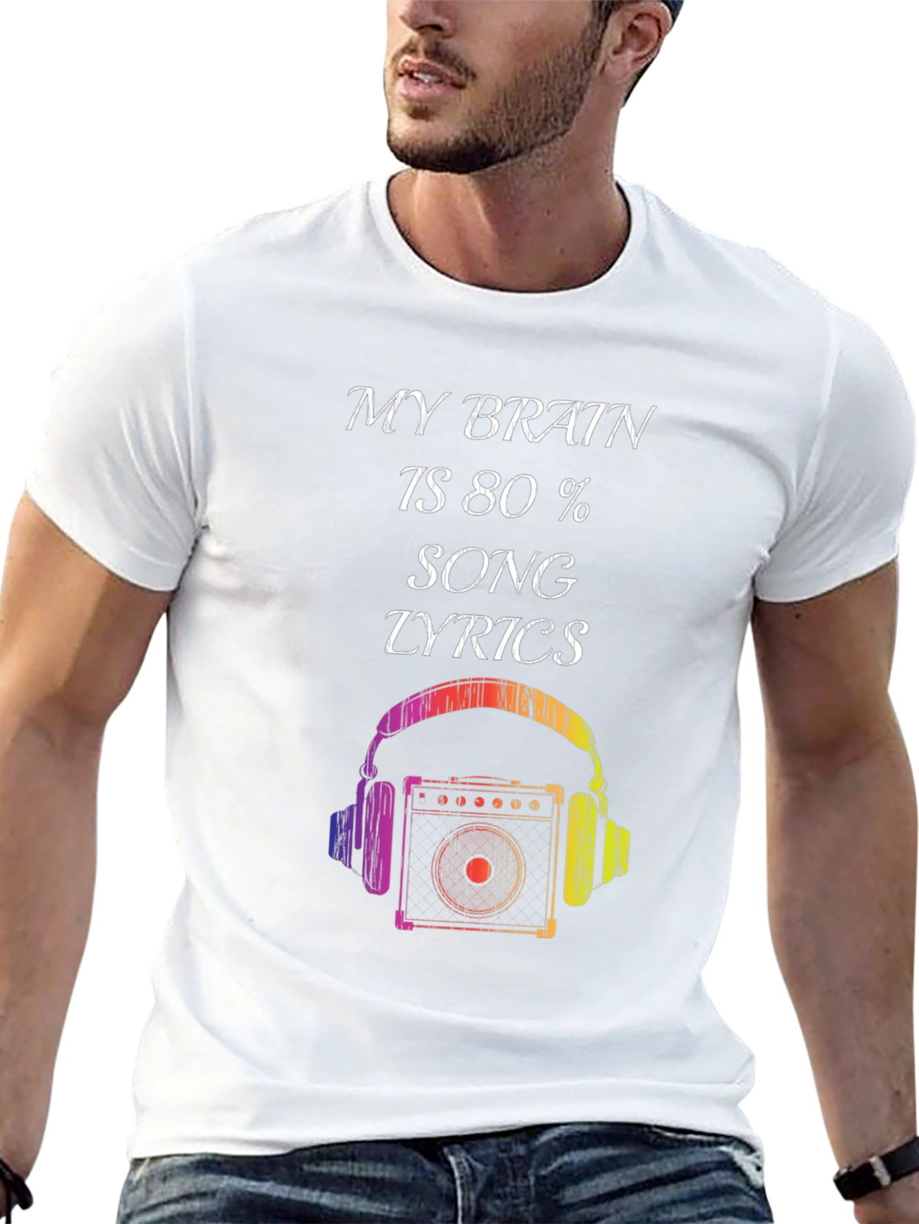 Music Lover T-Shirt: Brain 80% Song Lyrics
