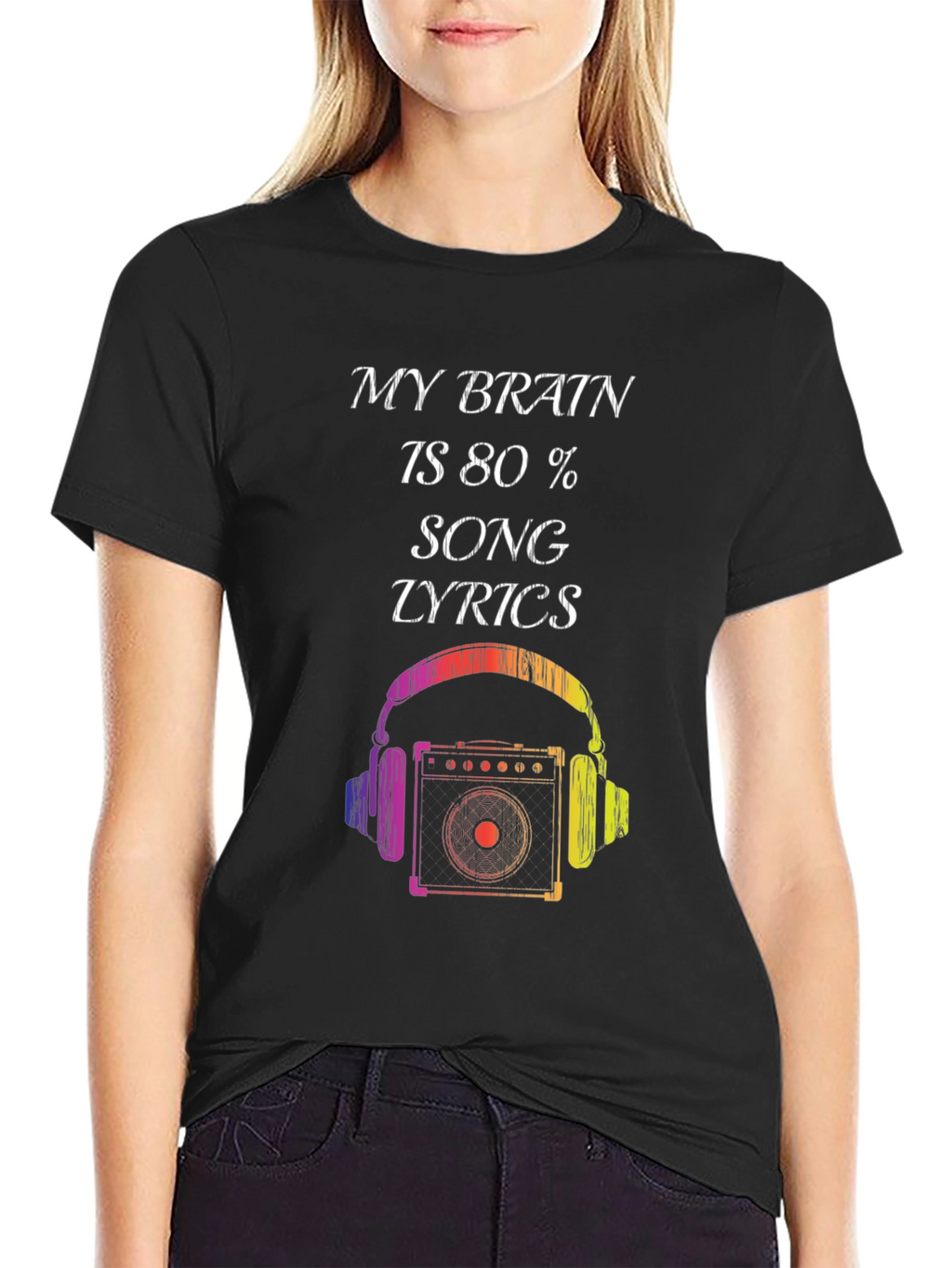 Music Lover T-Shirt: Brain 80% Song Lyrics
