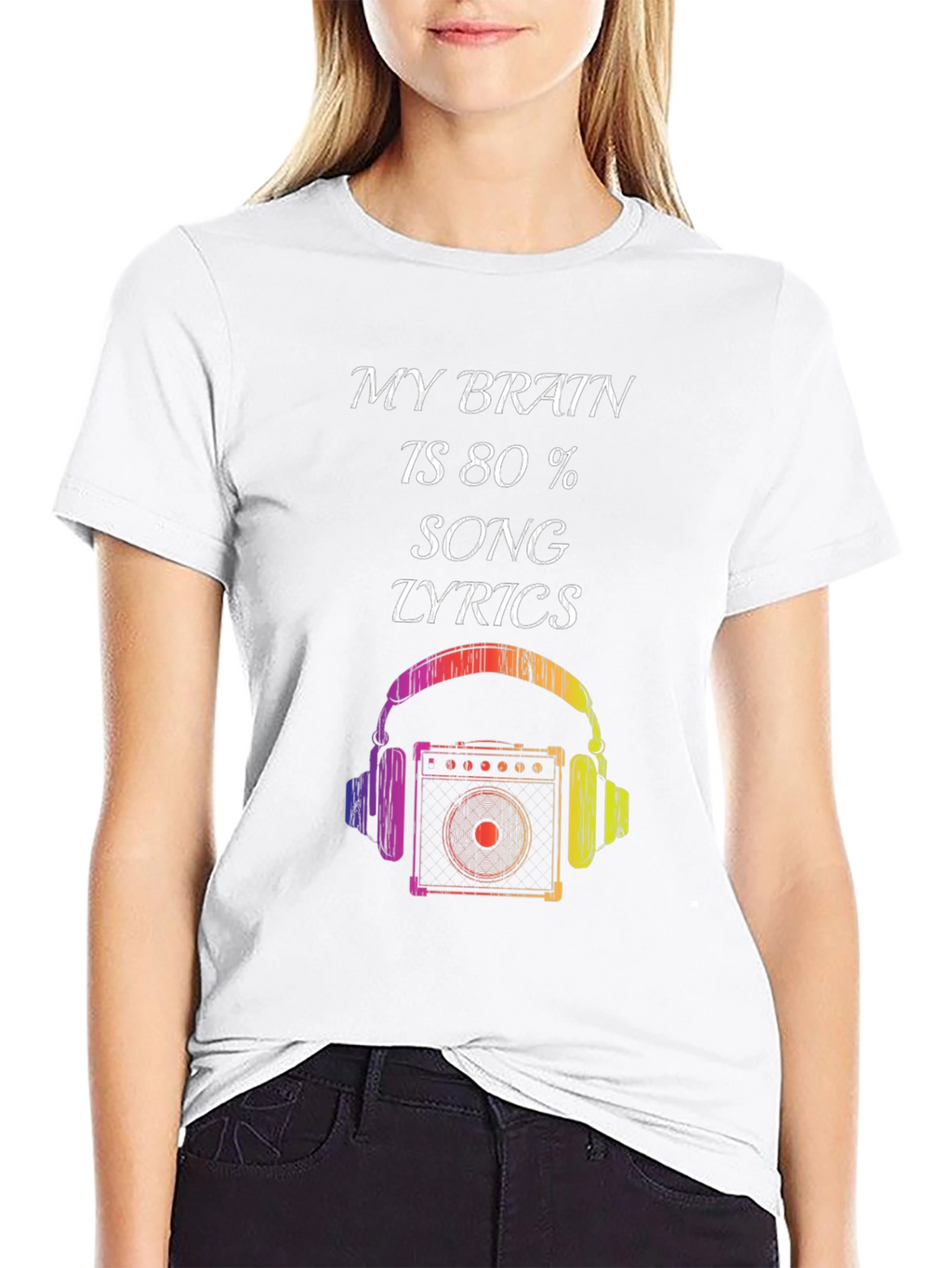 Music Lover T-Shirt: Brain 80% Song Lyrics