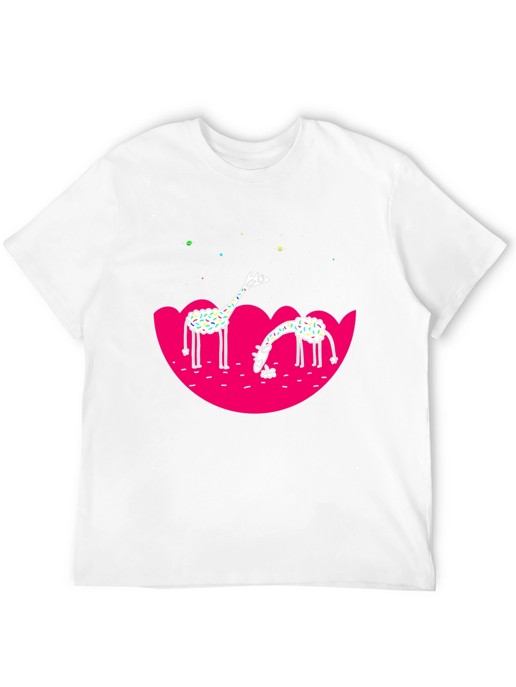 Giraffe Graphic Tee - Black Cotton T-Shirt