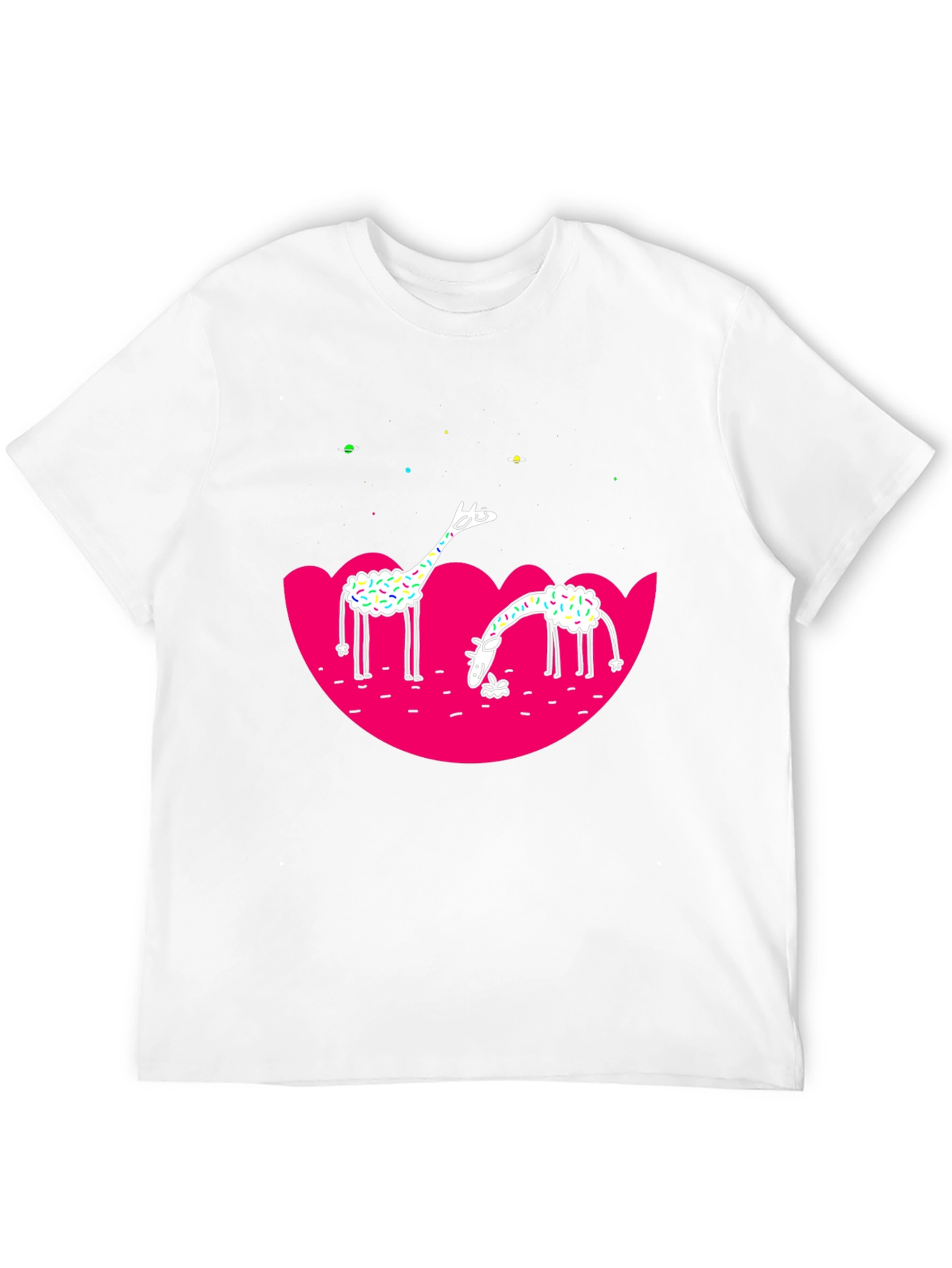 Giraffe Graphic Tee - Black Cotton T-Shirt