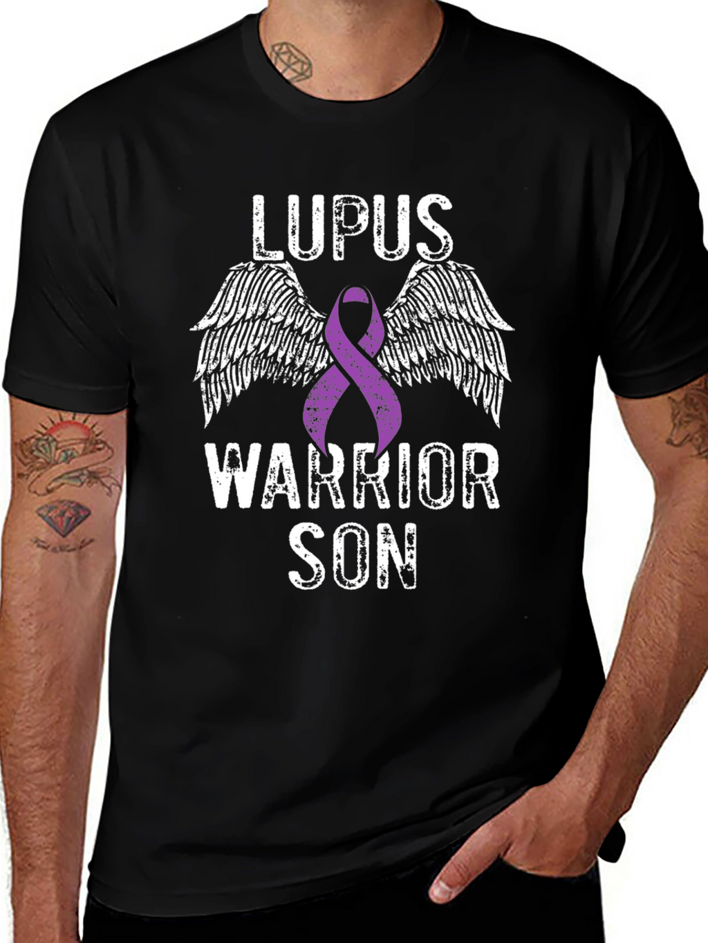 Lupus Warrior Son T-Shirt - Purple Ribbon Awareness