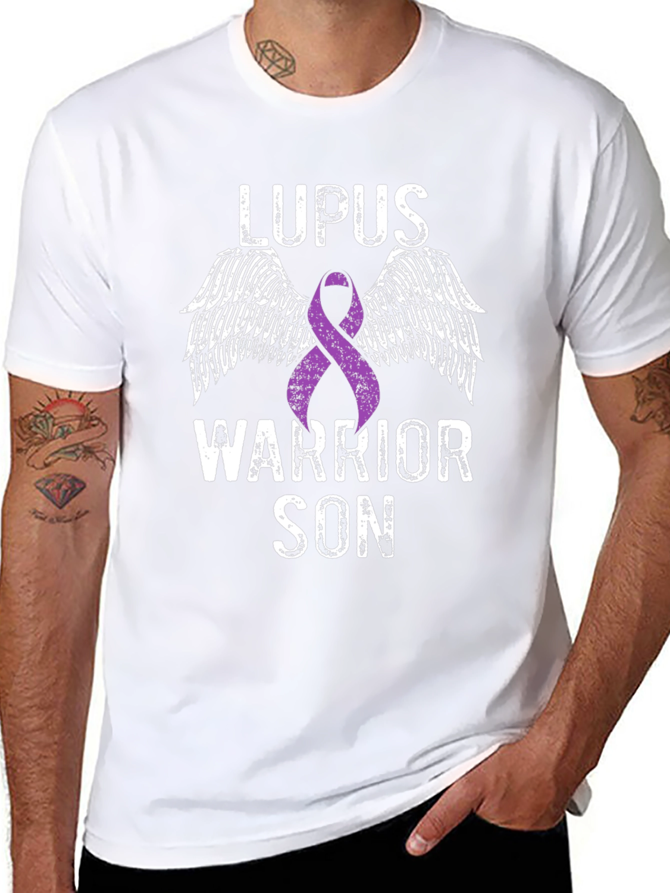 Lupus Warrior Son T-Shirt - Purple Ribbon Awareness