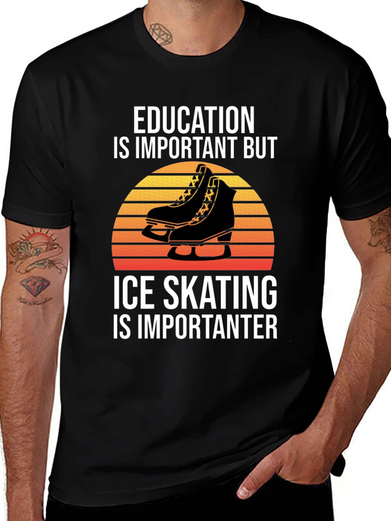 Education vs Ice Skating Graphic Tee
