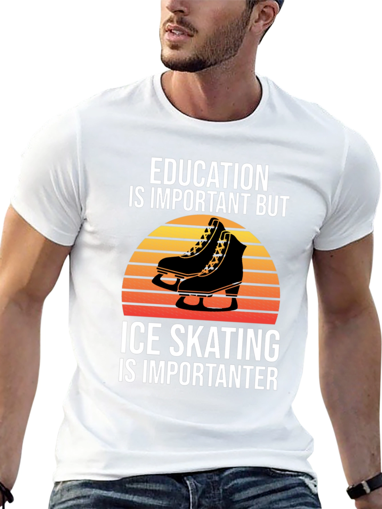 Education vs Ice Skating Graphic Tee