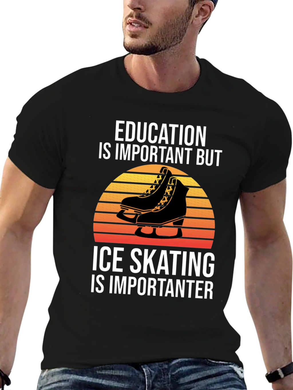 Education vs Ice Skating Graphic Tee