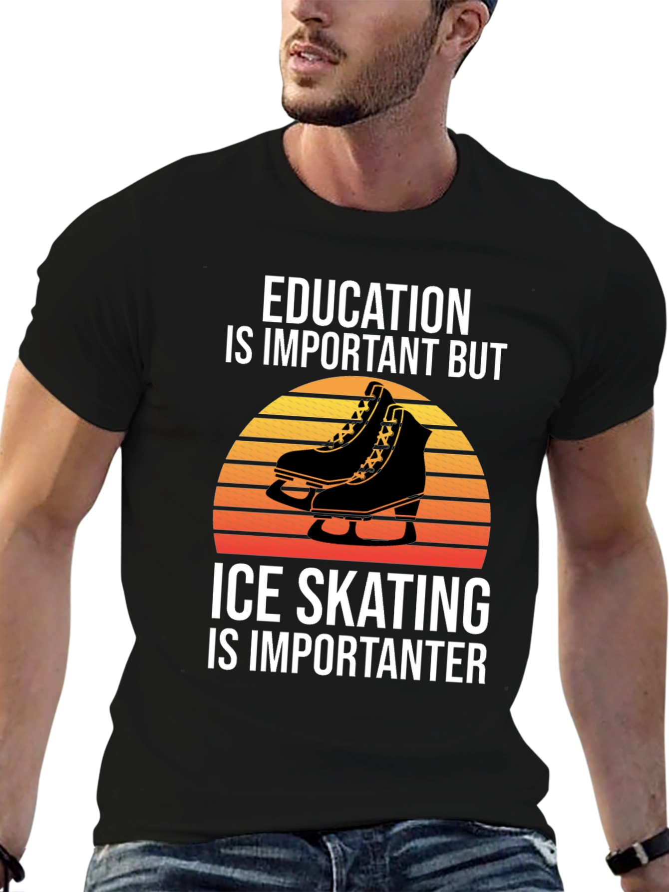 Education vs Ice Skating Graphic Tee