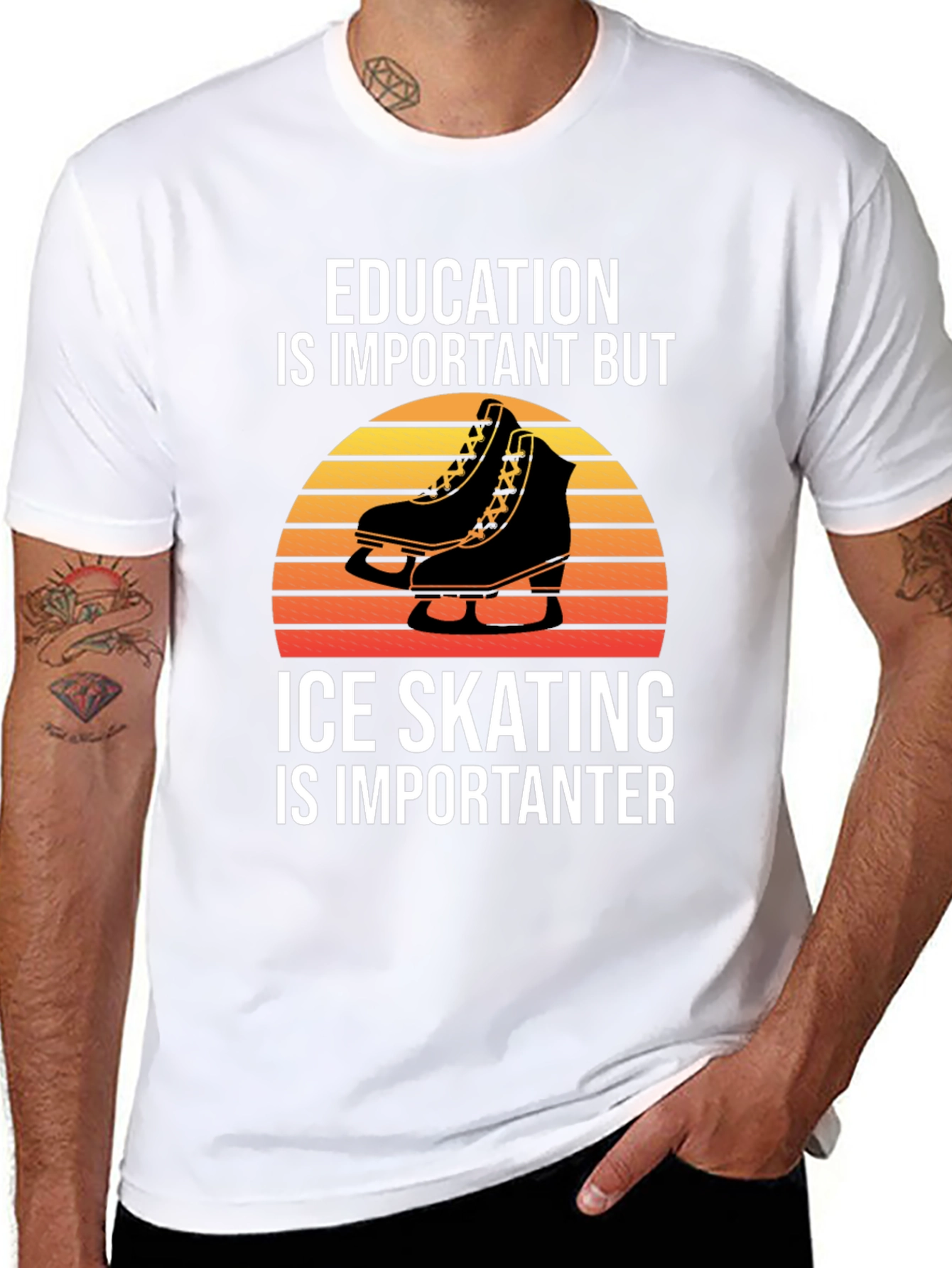 Education vs Ice Skating Graphic Tee