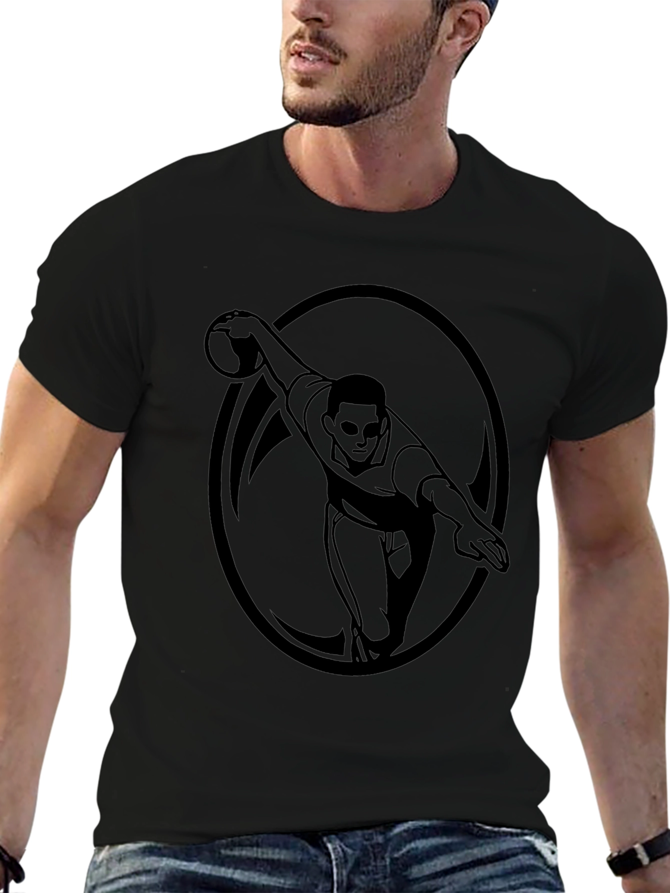 Bowling Strike Graphic Tee - Mens Black T-Shirt