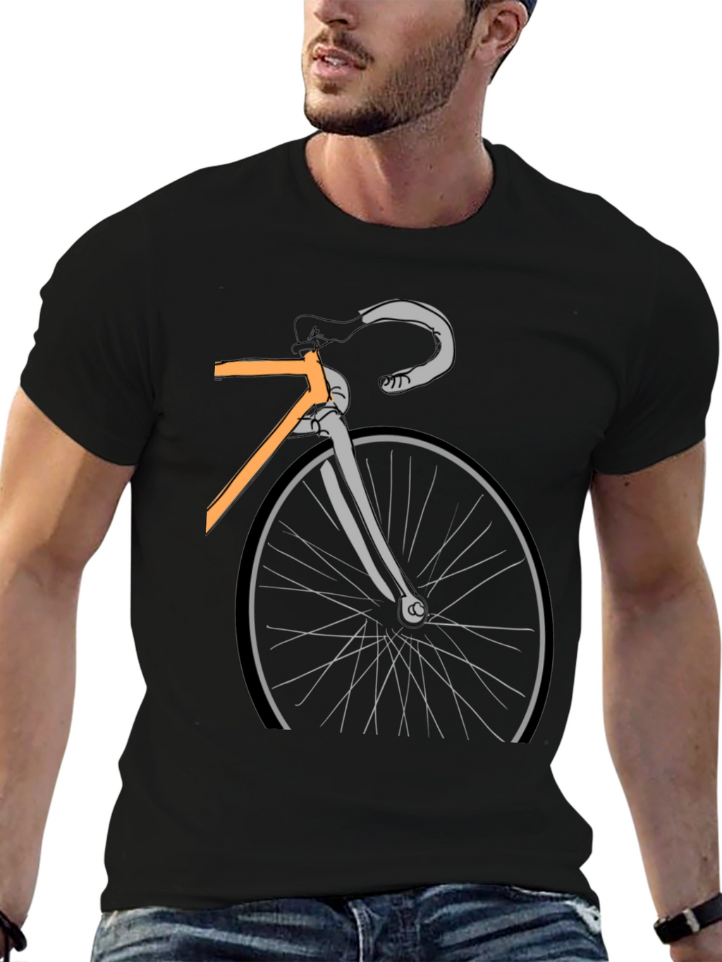 Cycling Graphic T-Shirt - Black Cotton Bike Tee