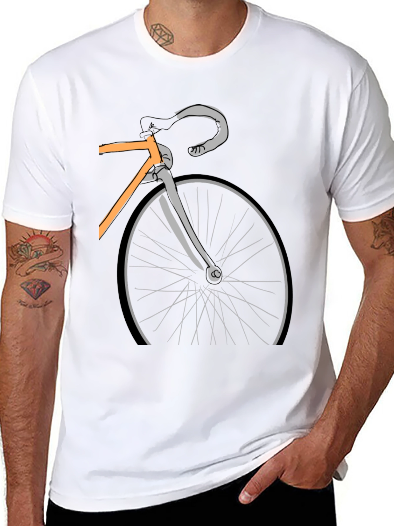 Cycling Graphic T-Shirt - Black Cotton Bike Tee
