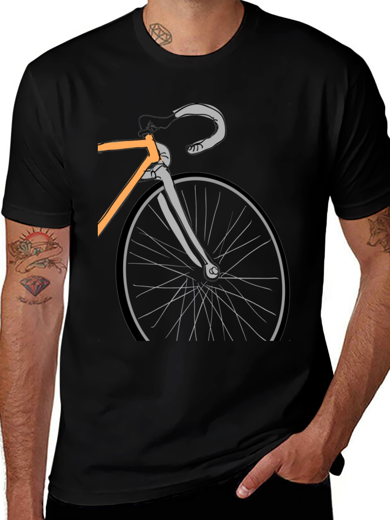 Cycling Graphic T-Shirt - Black Cotton Bike Tee