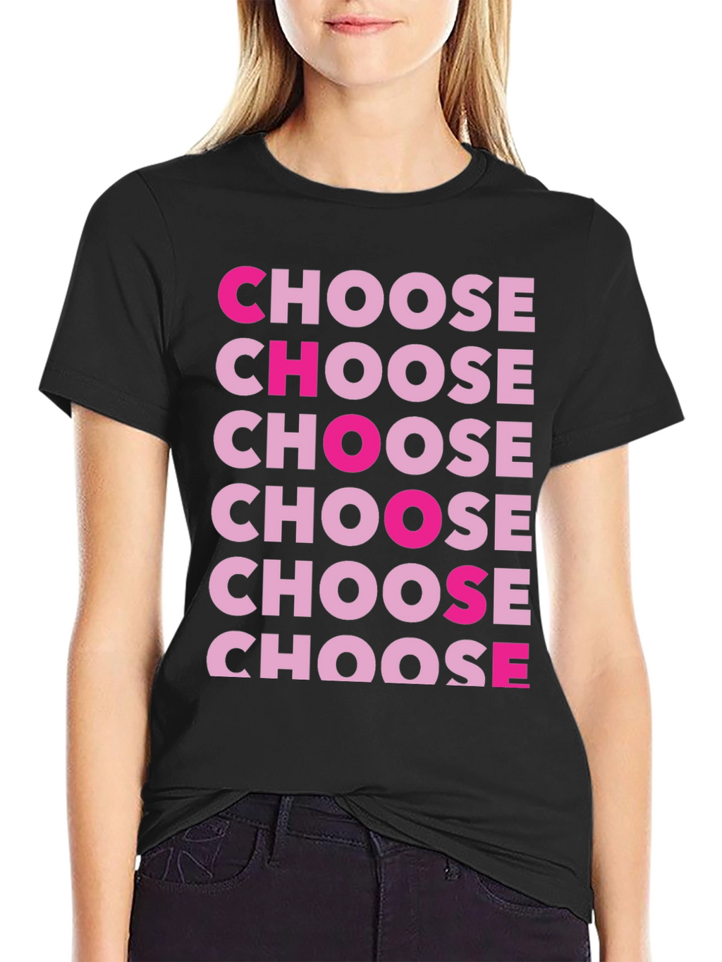 Choose Graphic Print Crew Neck T-Shirt