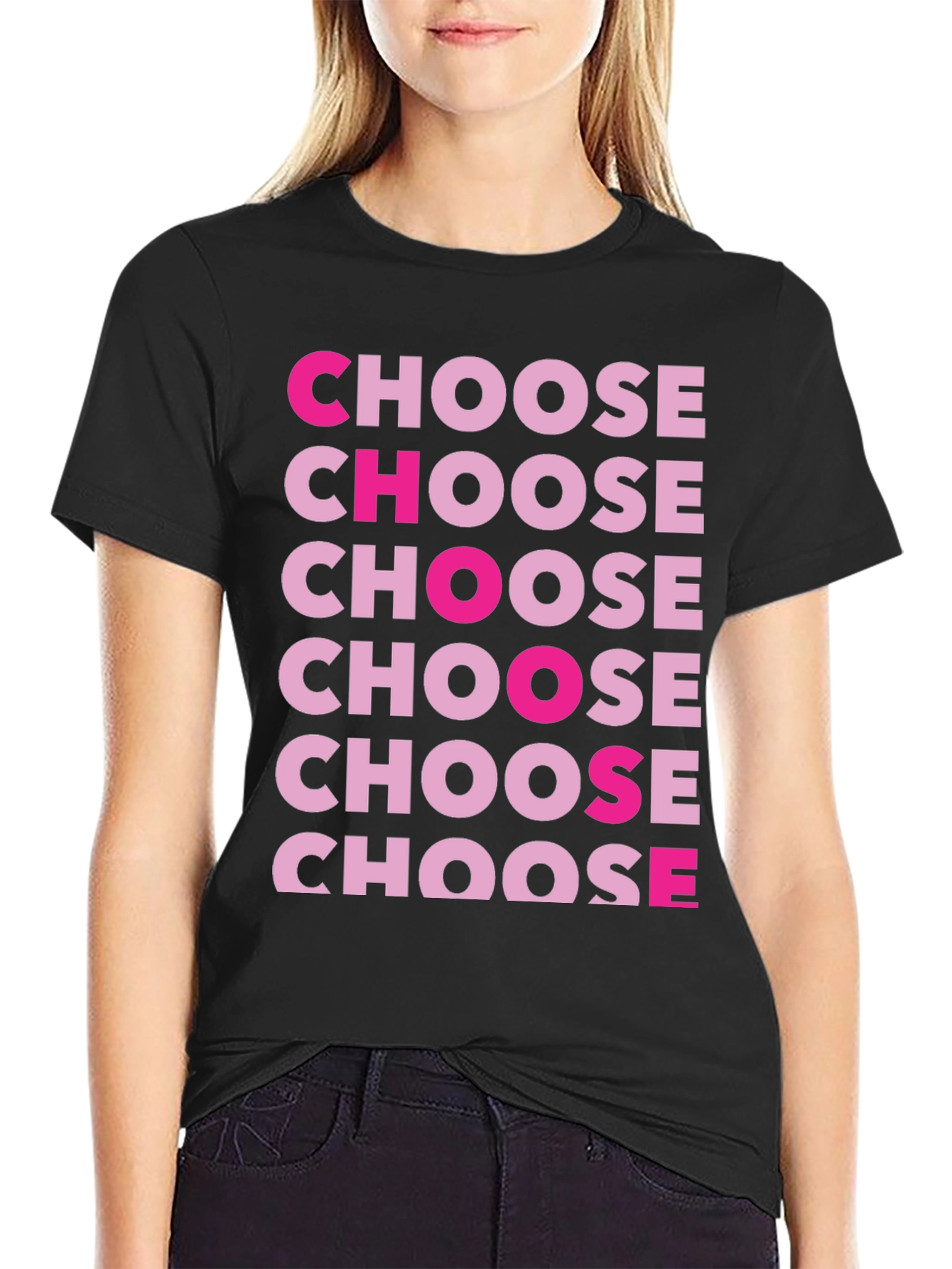 Choose Graphic Print Crew Neck T-Shirt