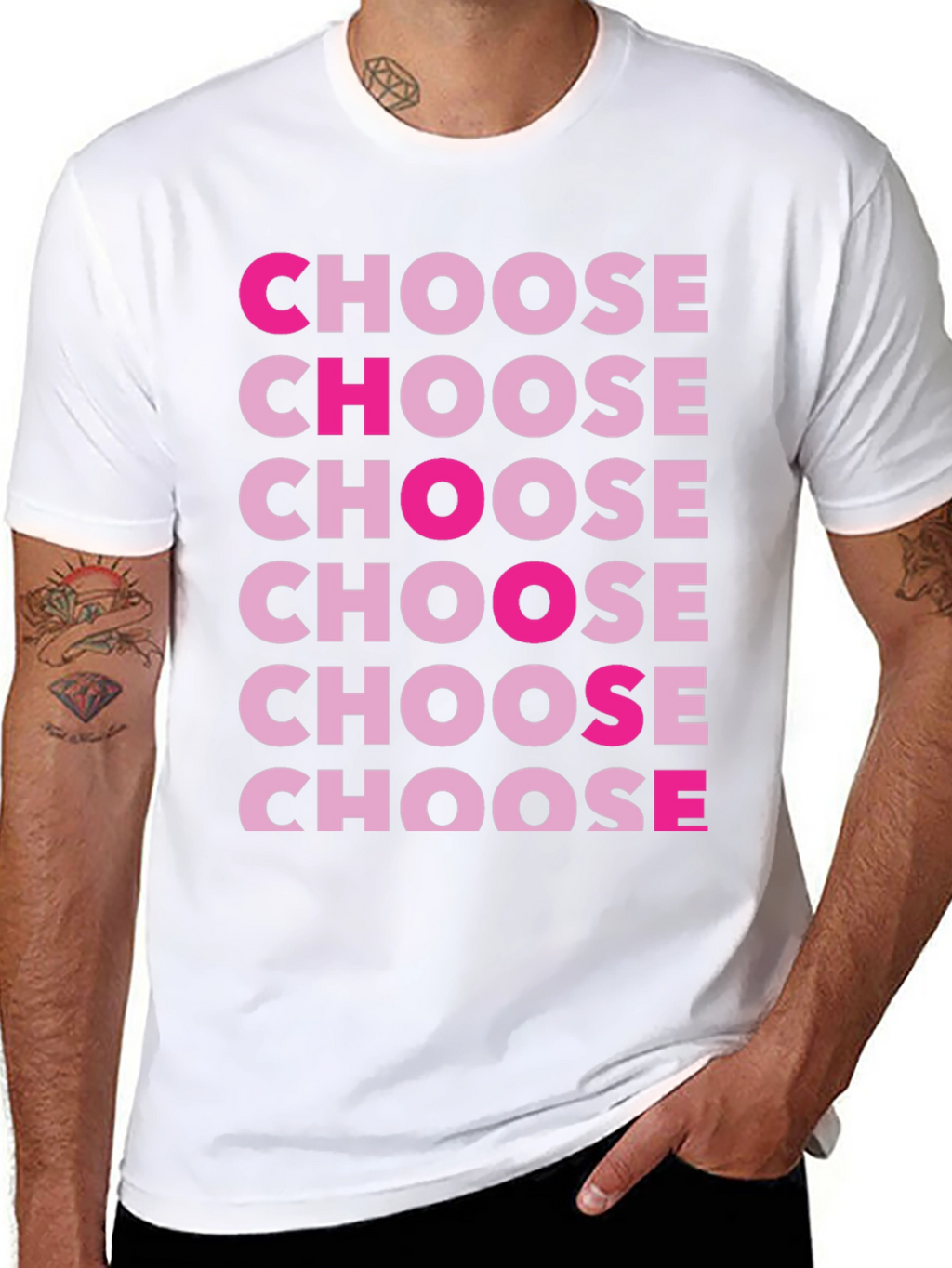 Choose Graphic Print Crew Neck T-Shirt