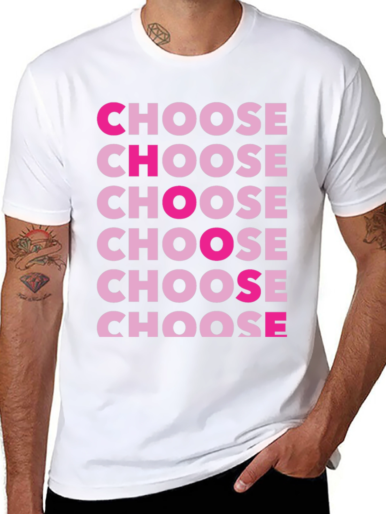 Choose Graphic Print Crew Neck T-Shirt