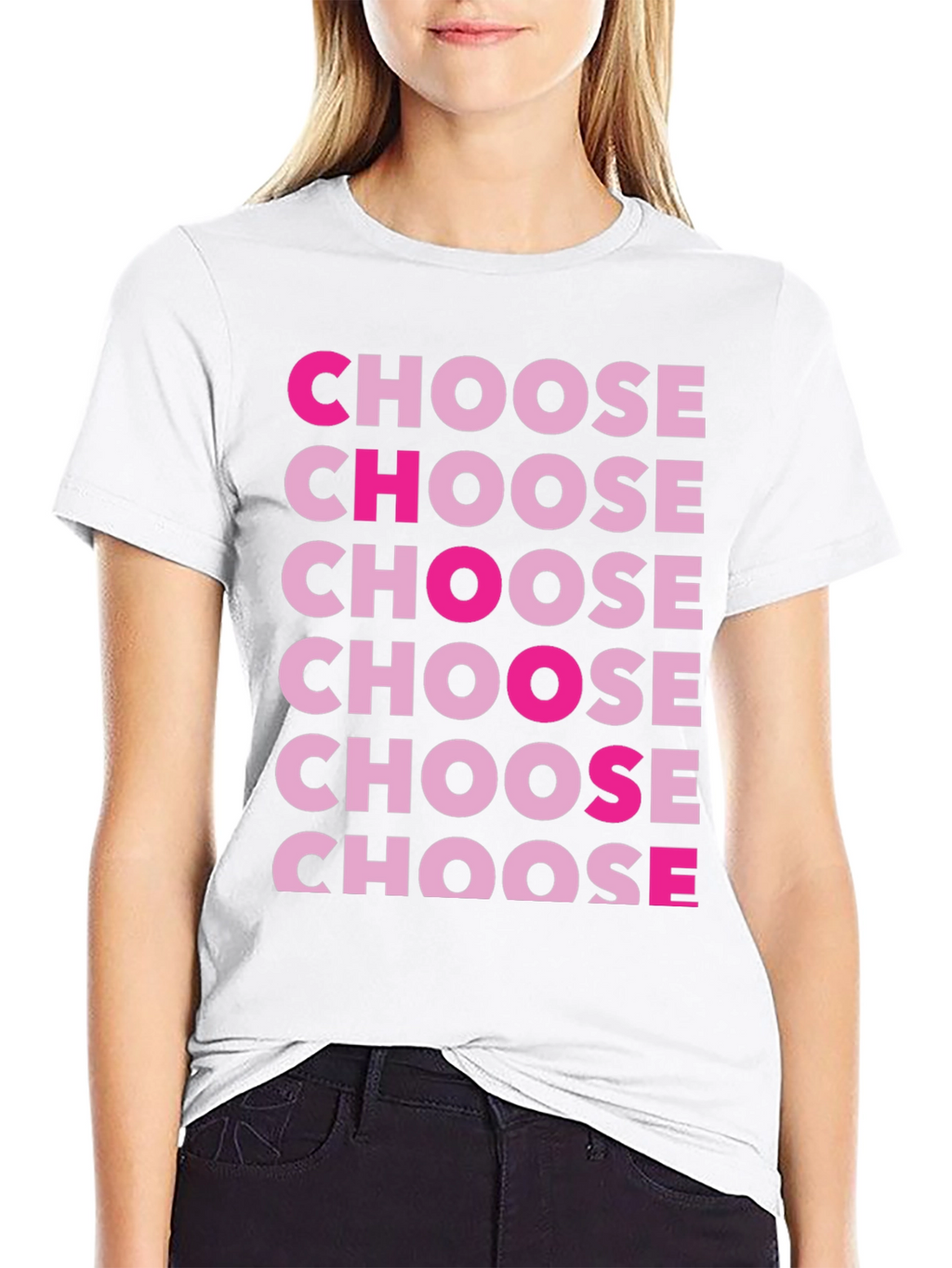 Choose Graphic Print Crew Neck T-Shirt