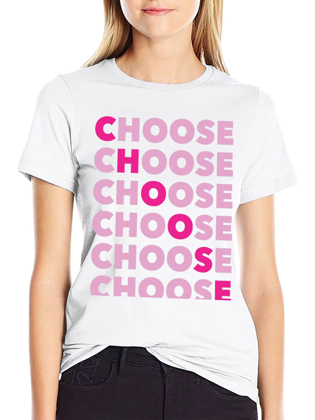 Choose Graphic Print Crew Neck T-Shirt
