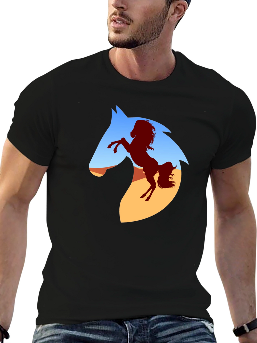 Horse Silhouette Graphic T-Shirt