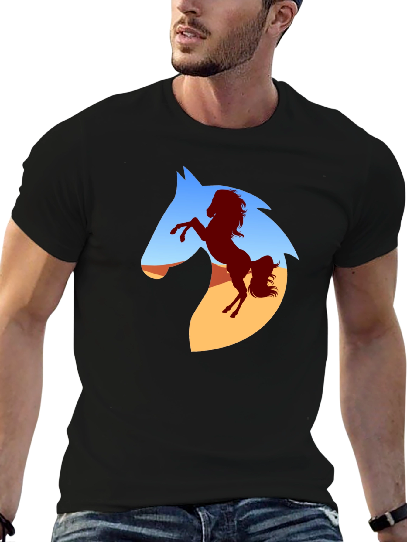 Horse Silhouette Graphic T-Shirt