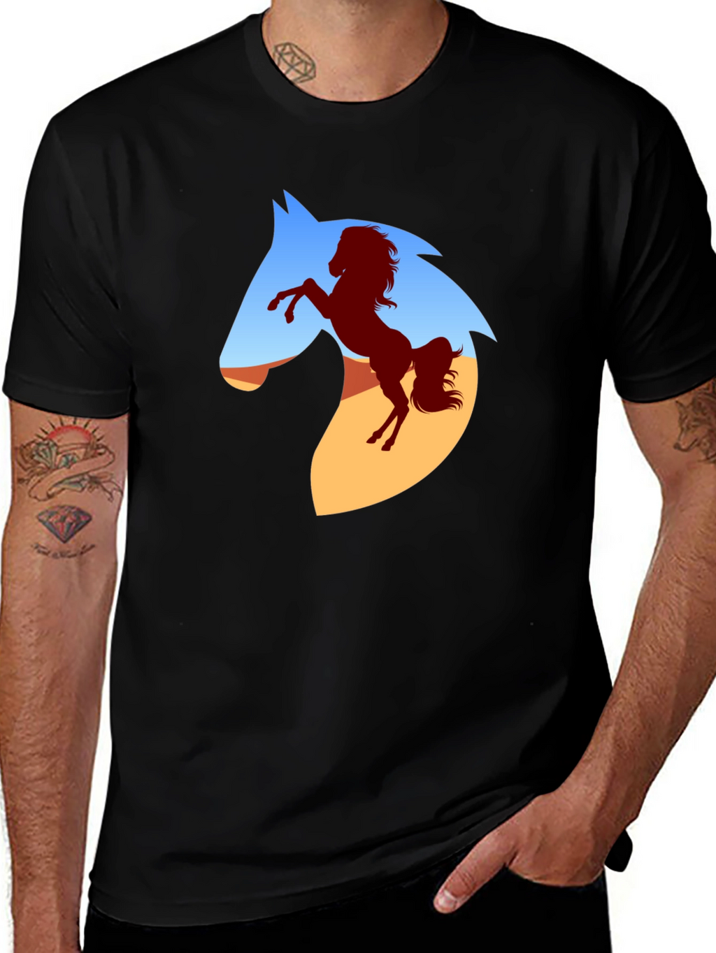 Horse Silhouette Graphic T-Shirt