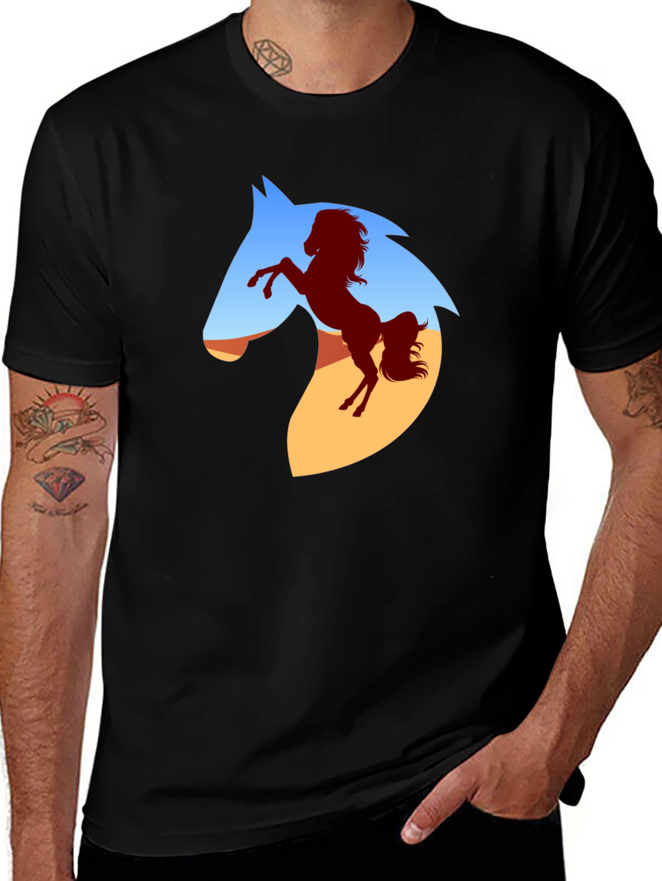 Horse Silhouette Graphic T-Shirt