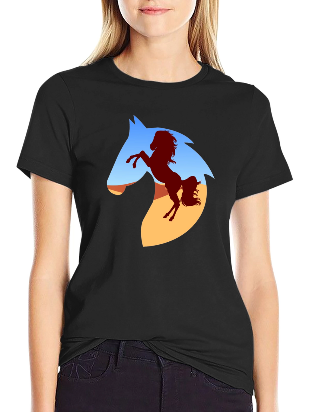 Horse Silhouette Graphic T-Shirt