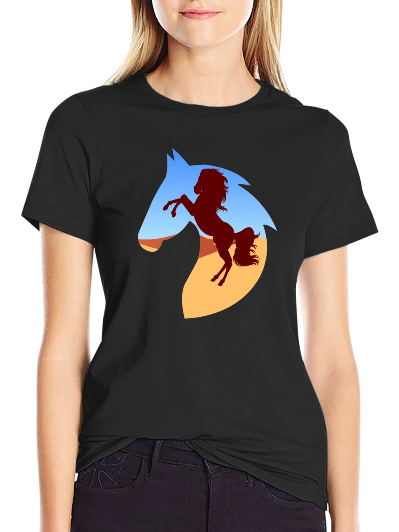 Horse Silhouette Graphic T-Shirt