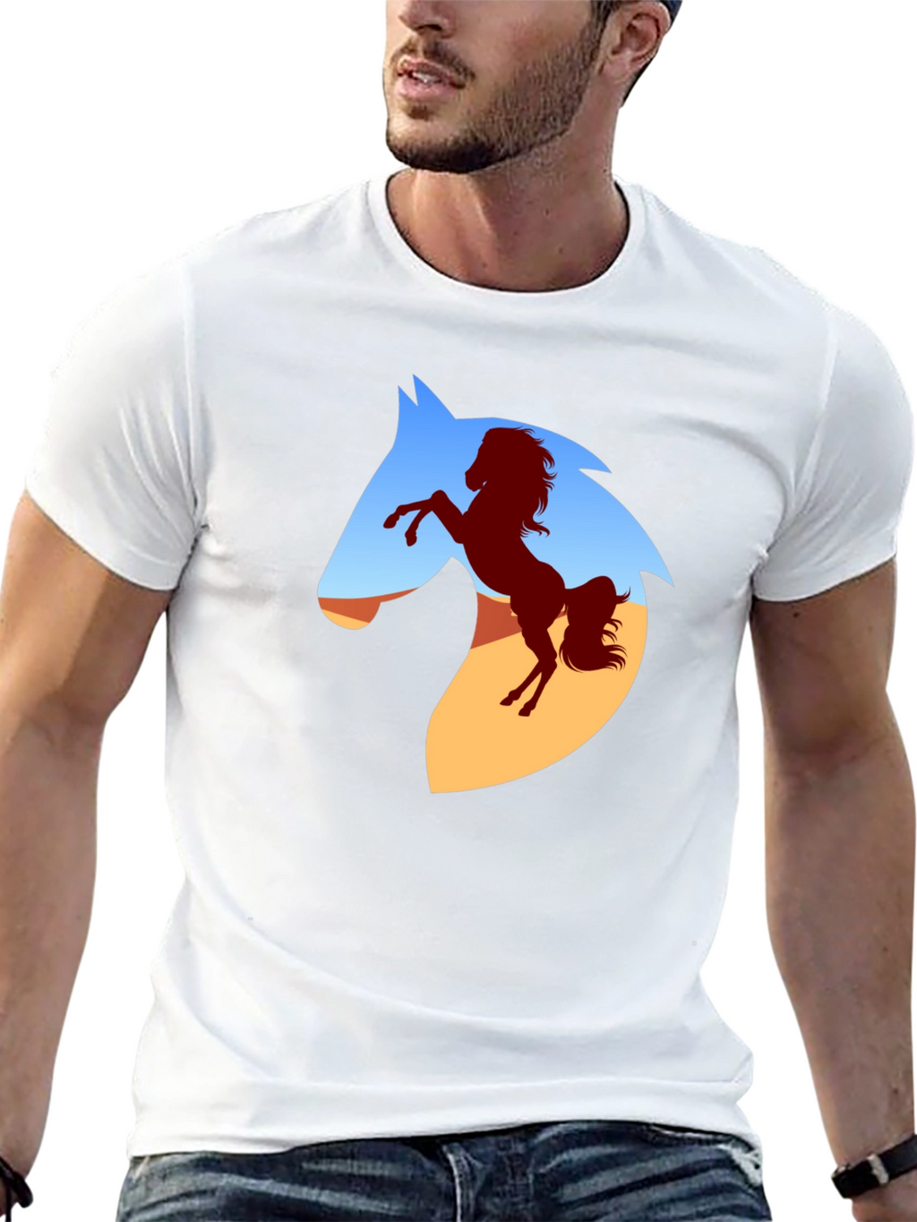 Horse Silhouette Graphic T-Shirt