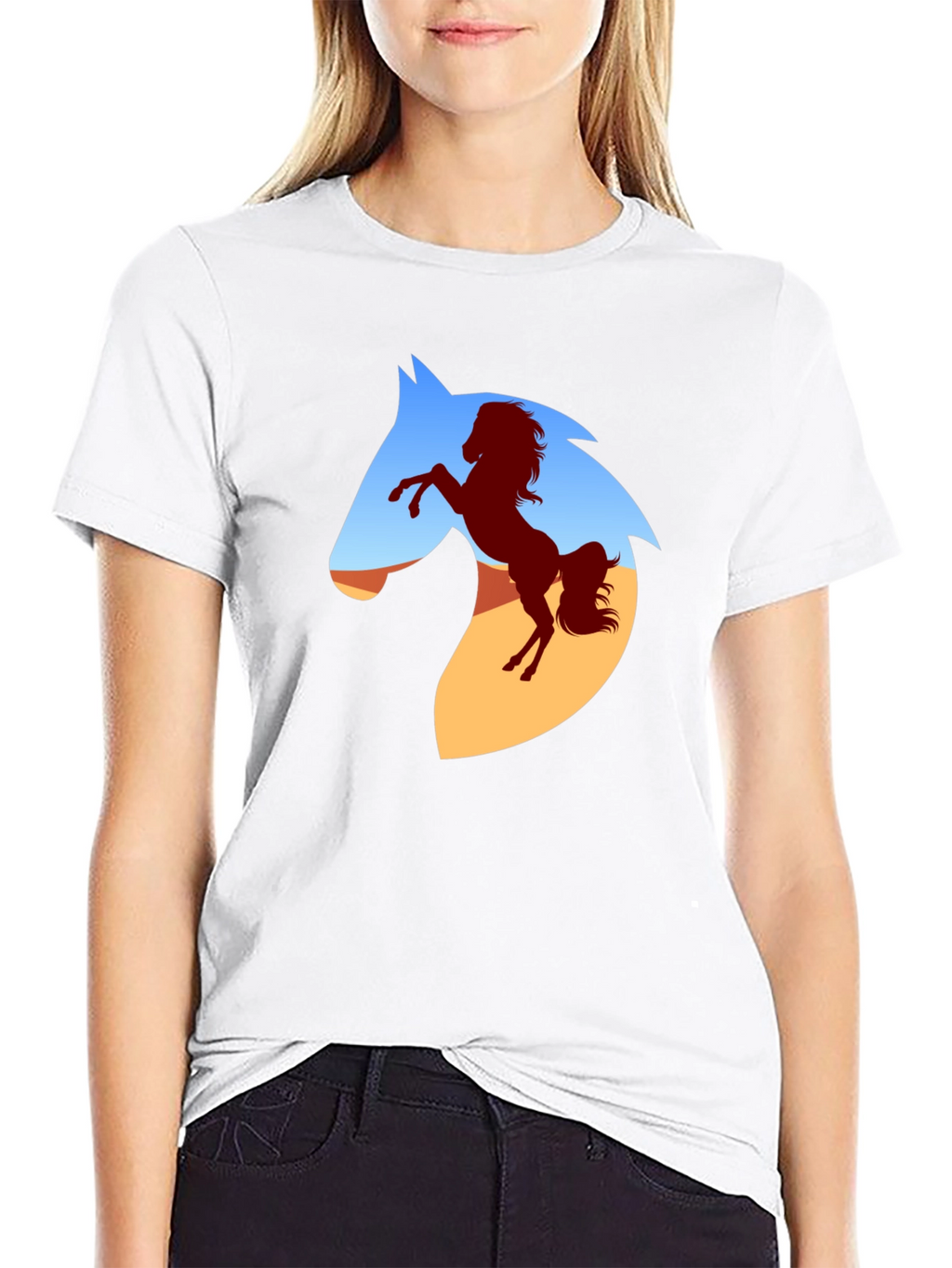 Horse Silhouette Graphic T-Shirt