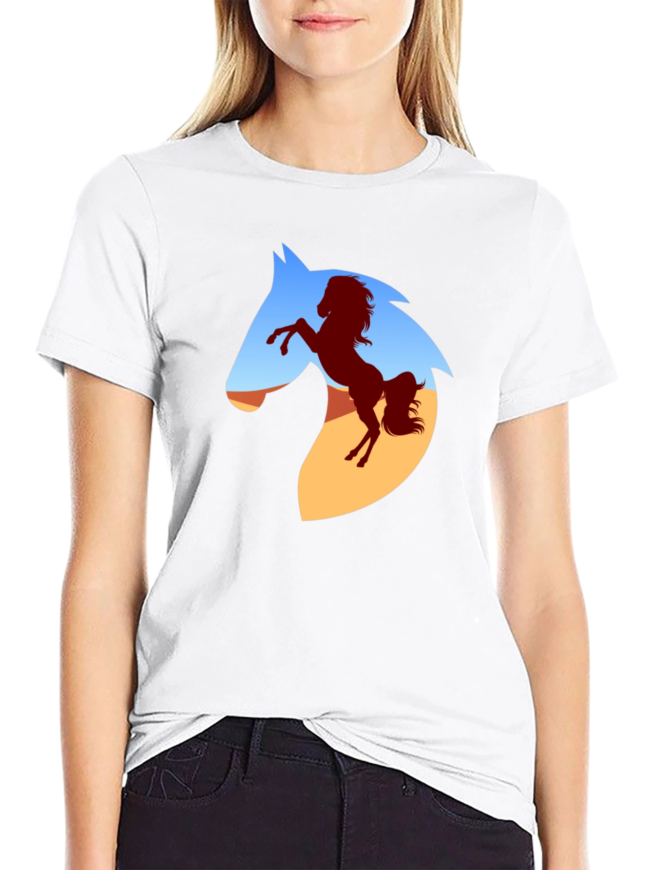 Horse Silhouette Graphic T-Shirt