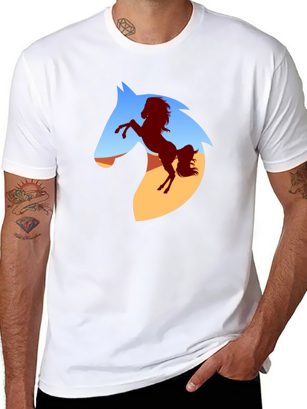 Horse Silhouette Graphic T-Shirt